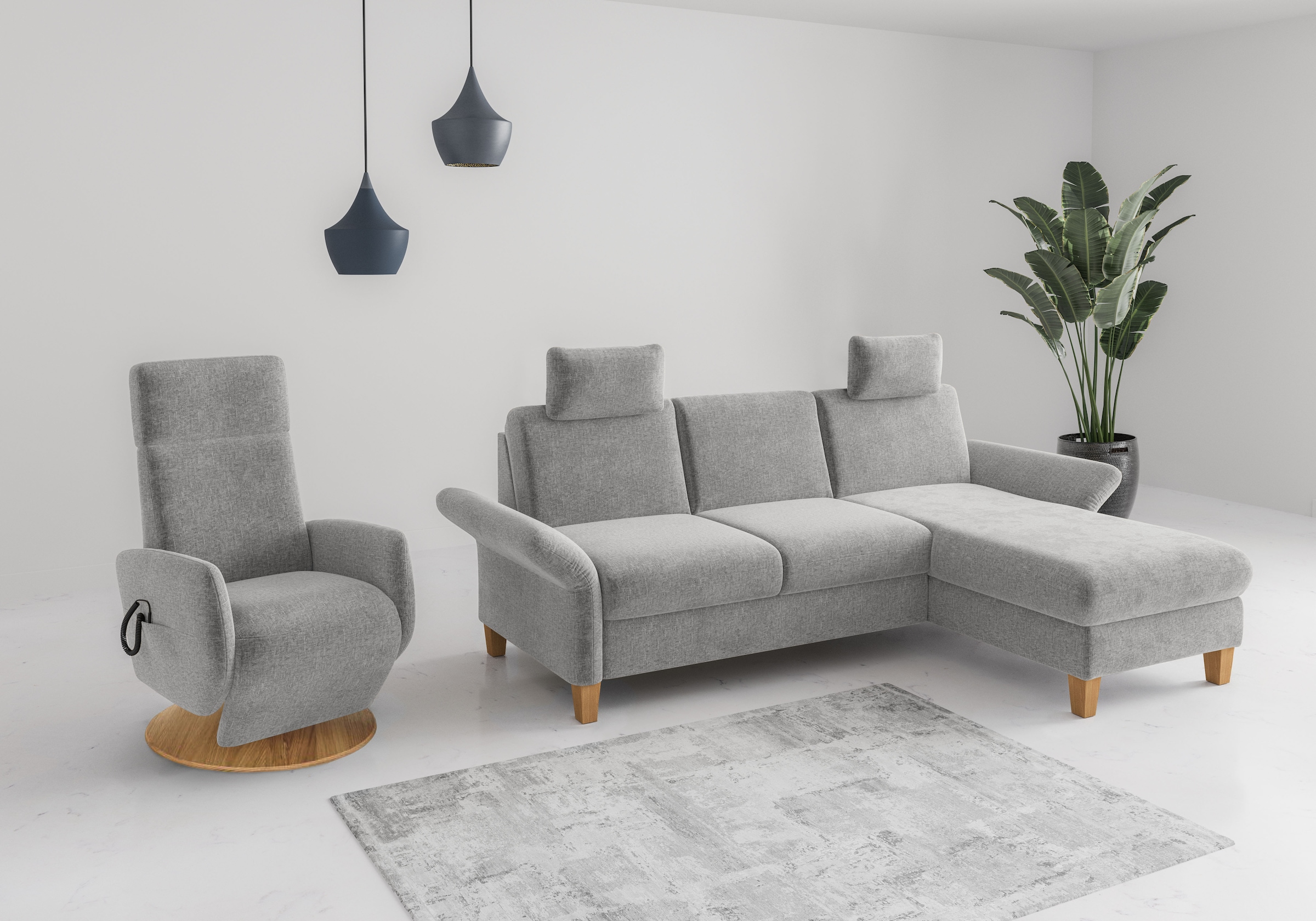 Home affaire Ecksofa »Rochelle, L-Form«, wahlweise mit Armteilverstellung, Bettfunktion und Bettkasten