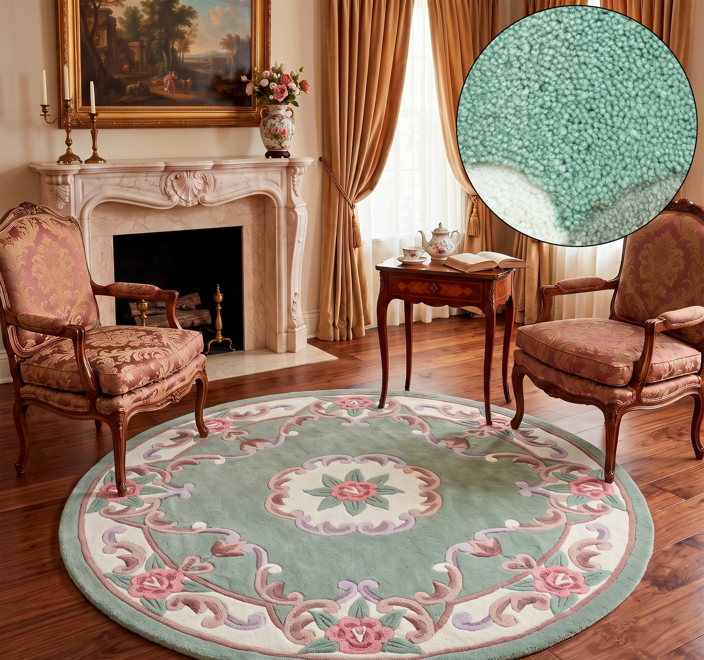 THEKO Teppich »Ming« rund 14 mm Höhe hochwertiges Acrylgarn, ideal im Wohnzimmer & Schlafzimmer