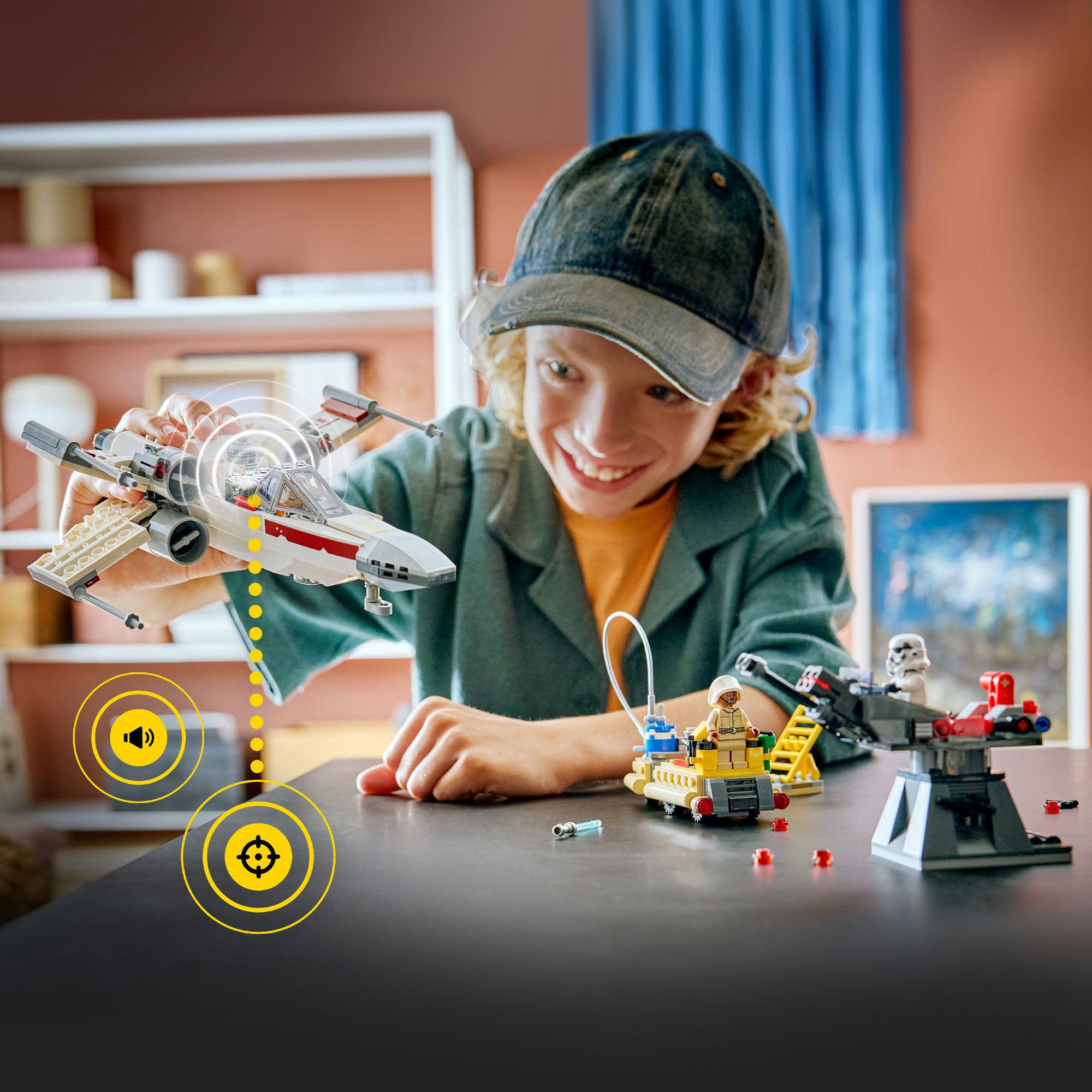 LEGO® Konstruktionsspielsteine »SMART Play: Lukes Rot Fünf X-Wing (75423), LEGO Star Wars™« inklusive SMART Brick; mit Licht- und Soundeffekten