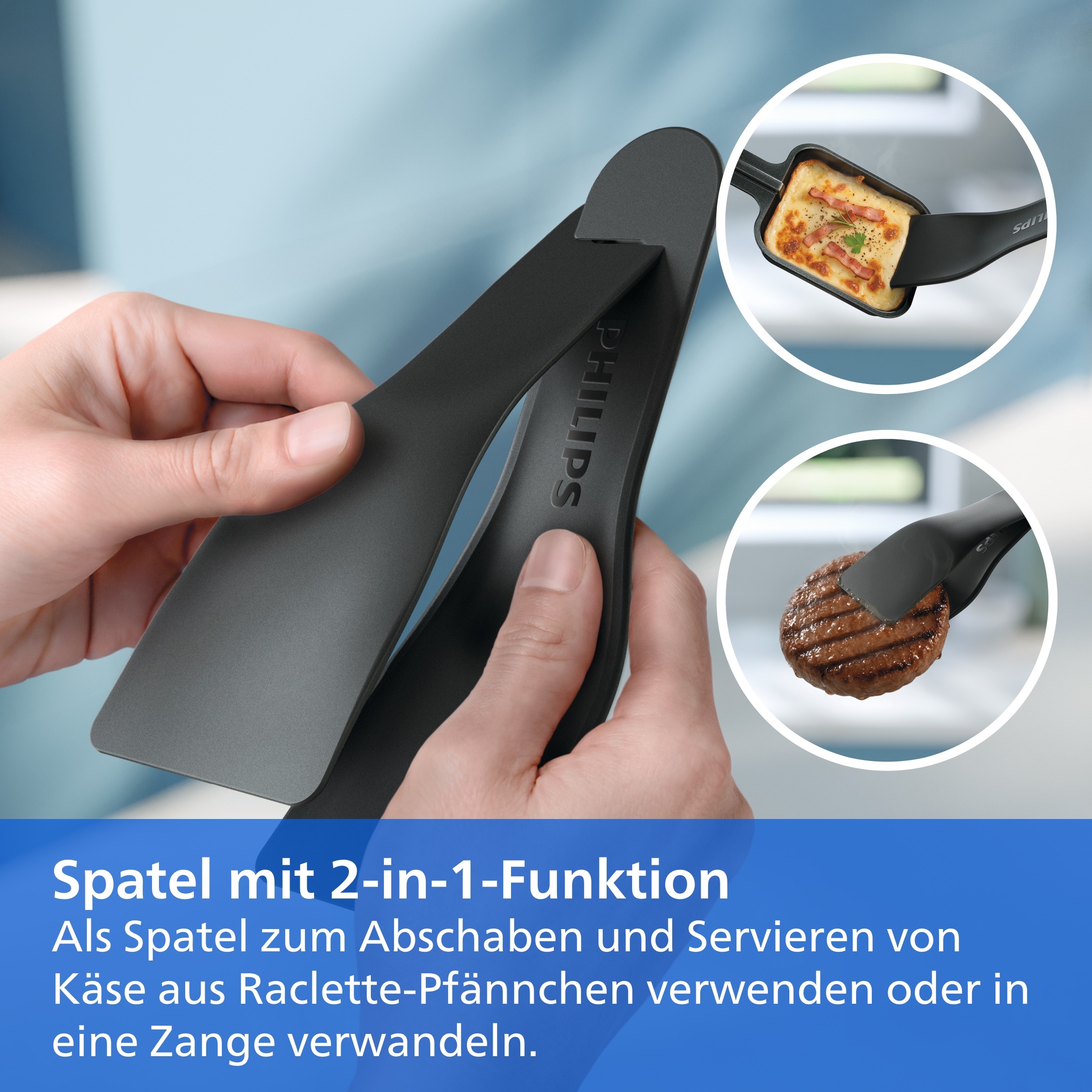 Philips Raclette »Grill 2-in-1 HD6421/80 5000 Series, für 10 Personen« 10 Stk. Raclettepfännchen 1.500 W 3 Temperatureinstellungen, wendbare Keramikplatte, PFAS-frei