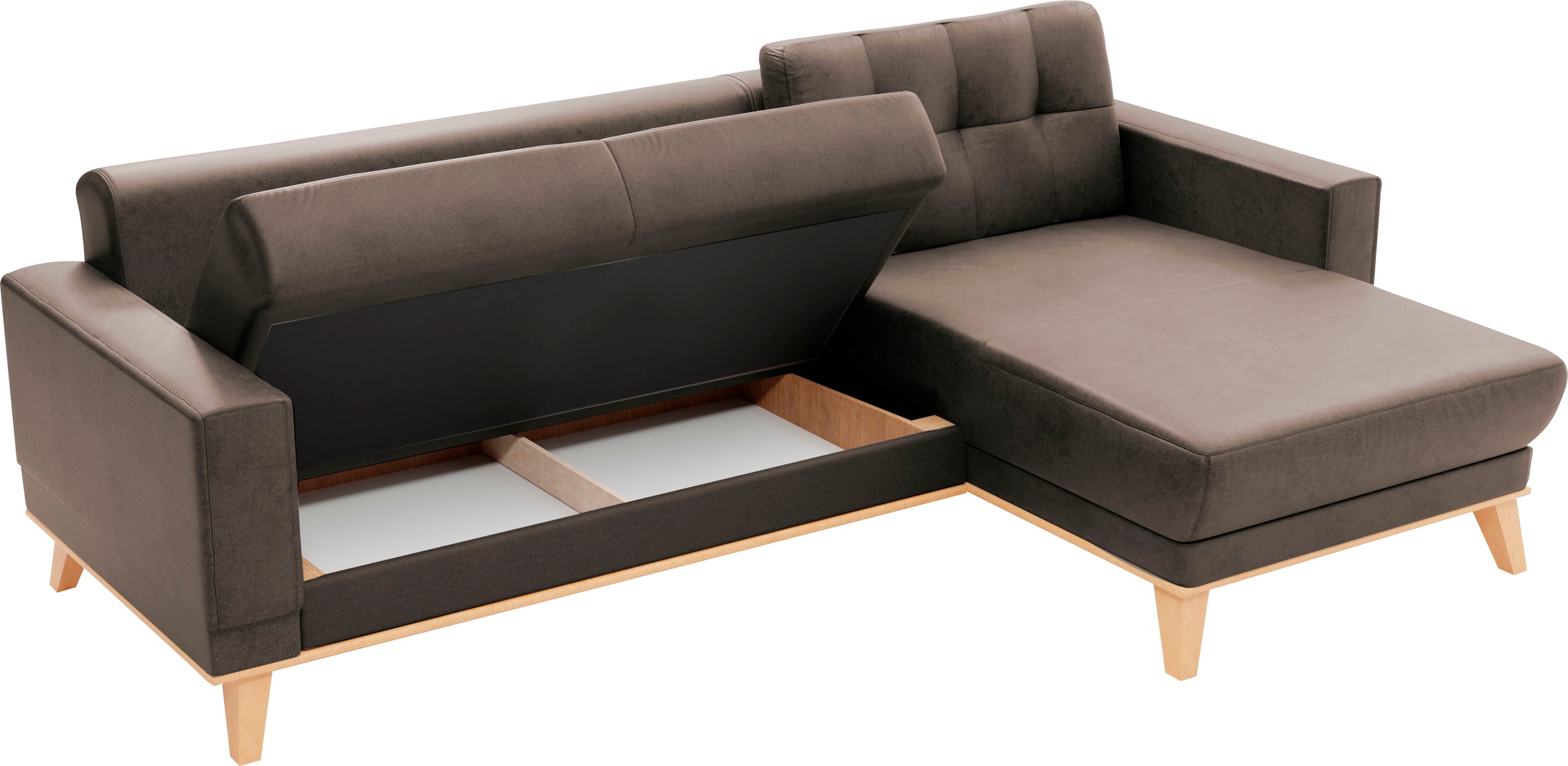 sit&more Ecksofa »Lavida L-Form«, wahlweise mit Kippfunktion und Bettkasten