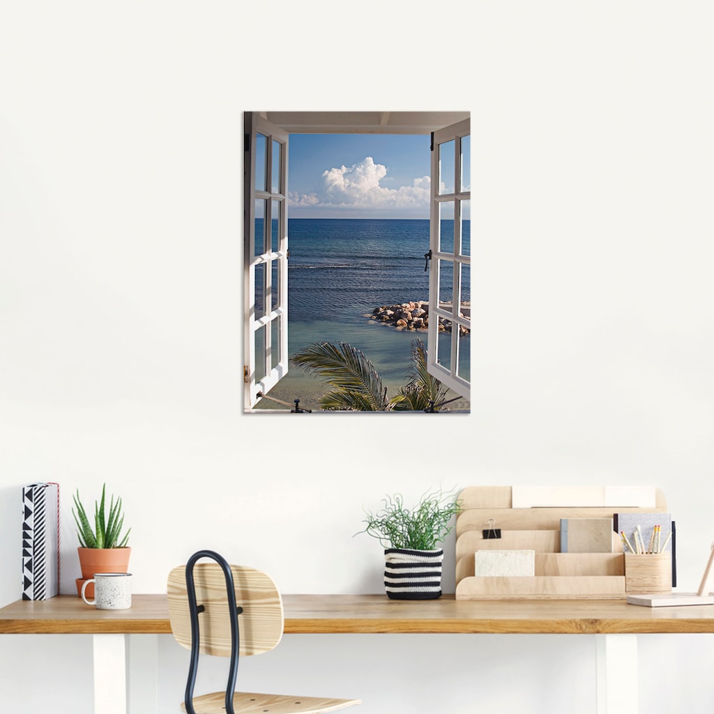 Artland Wandbild »Fenster zum Paradies«, Fensterblick, (1 St.)