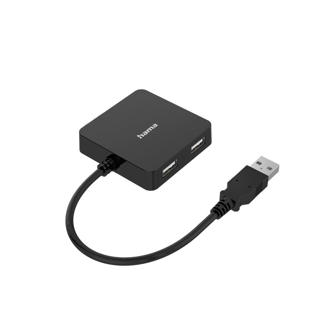 Hama USB-Adapter »USB-Adapter USB-Hub, 4 Ports, USB 2.0, 480 Mbit/s«, USB zu USB 2.0, 15 cm