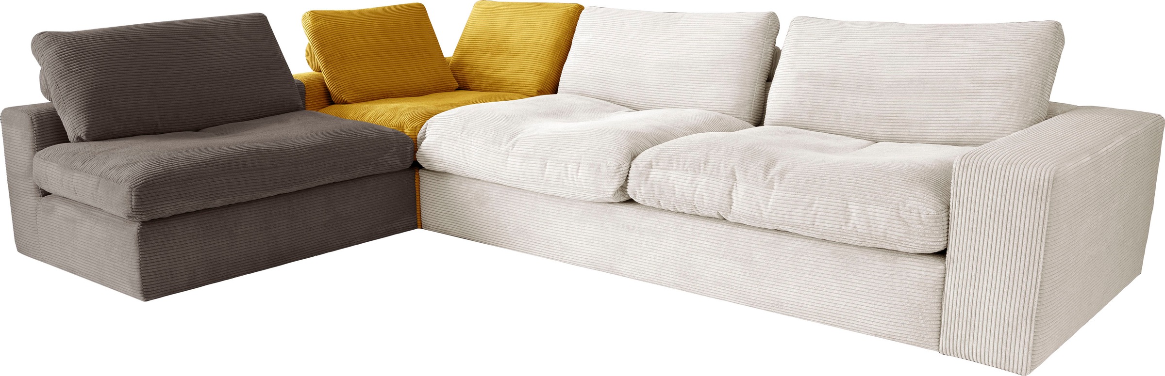 alina Ecksofa »Sandy«, mit losen Sitz und Rückenkissen, in modernem Cordstoff