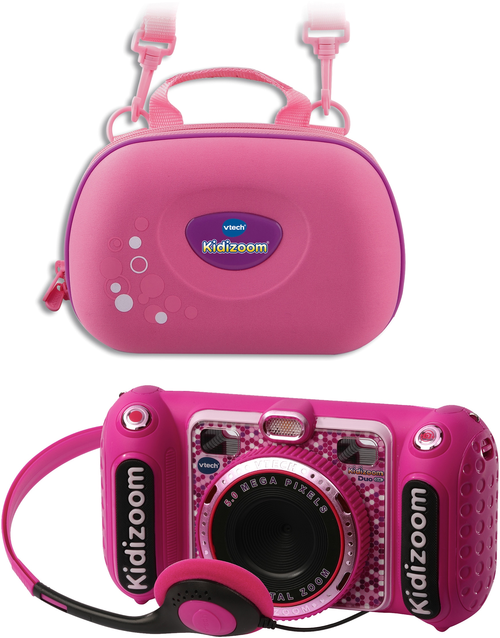 Vtech® Kinderkamera »KidiZoom Duo DX, 5 auf MP, pink«, kaufen inkl. Tragetasche Raten