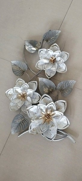 Myflair Möbel & Accessoires Wandbild »Wandbild Blumen, silber/weiß«, maschi günstig online kaufen