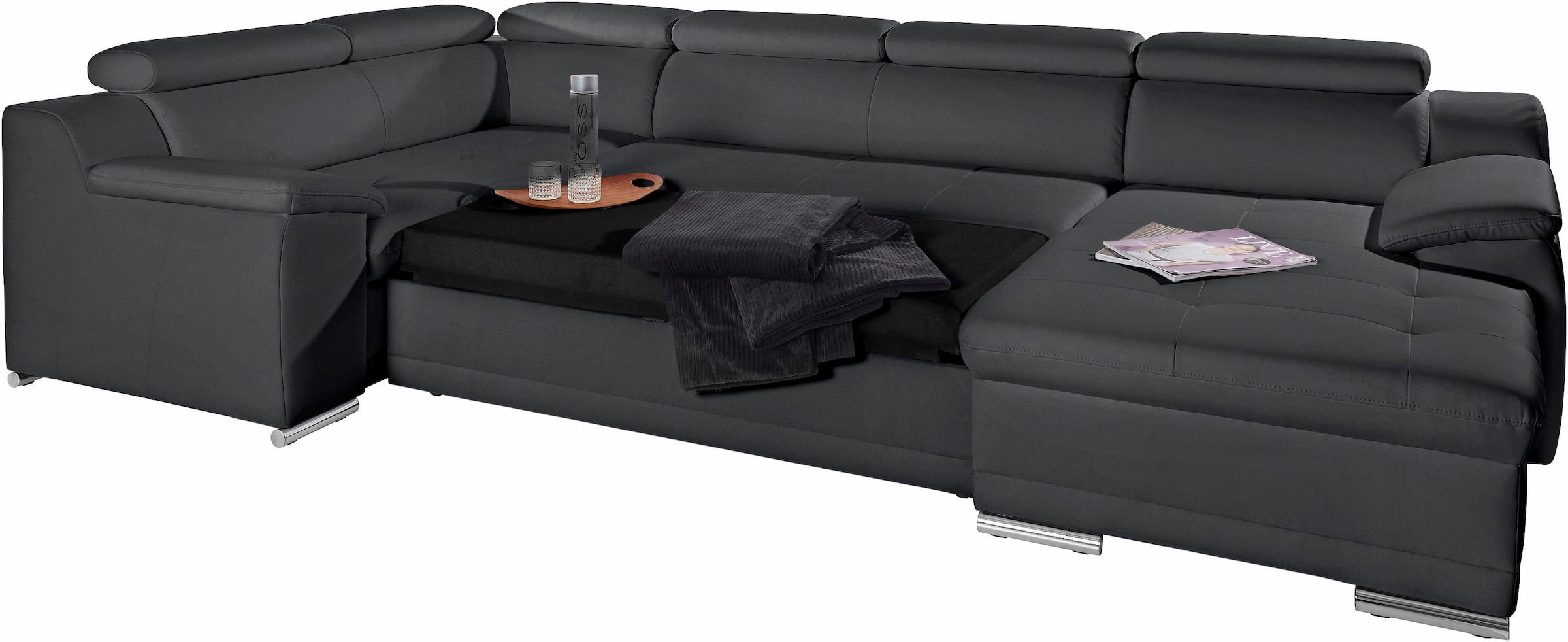 sit&more Wohnlandschaft »Top Andiamo U-Form«, mit Kopfteilverstellung, wahlweise mit Bettfunktion
