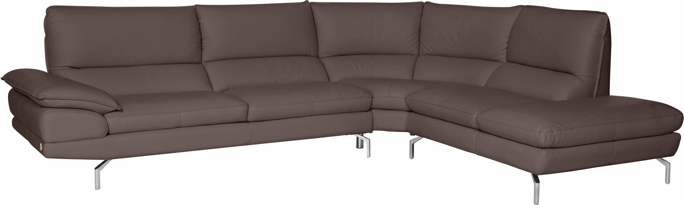 CALIA ITALIA Ecksofa »Dave, italienisches Designsofa L-Form, erstklassiger Sitzkomfort«, Ottomane wahlweise links oder rechts, in zwei tollen Lederqualitäten