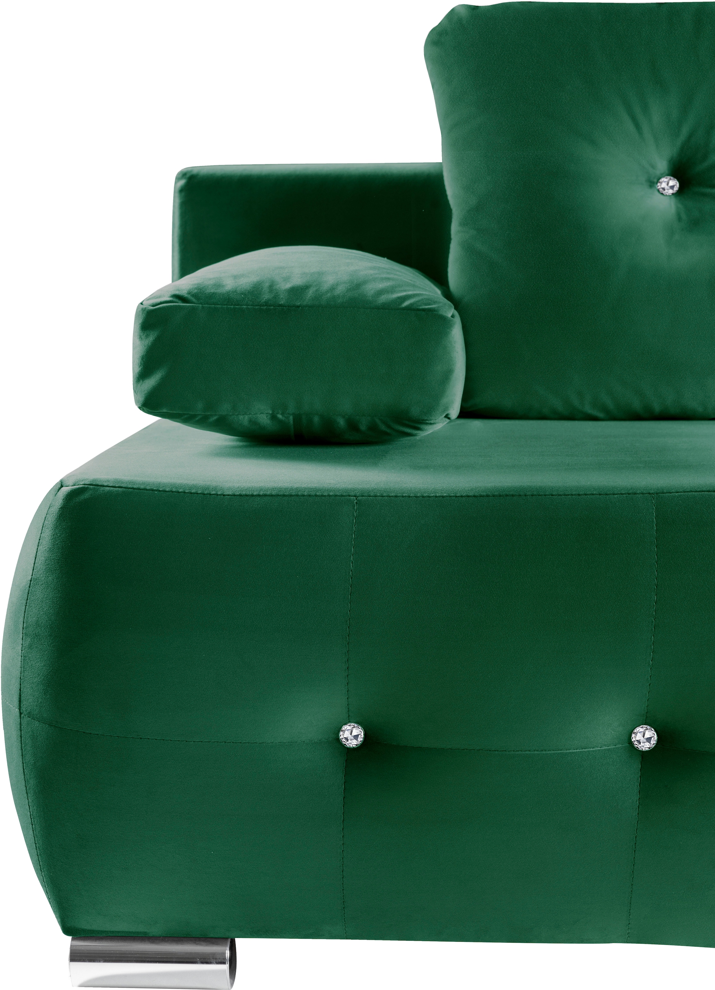 WERK2 Schlafsofa »Monaco«, 2-Sitzer Schlafcouch mit Bettkasten & funkelnden Ziersteinchen