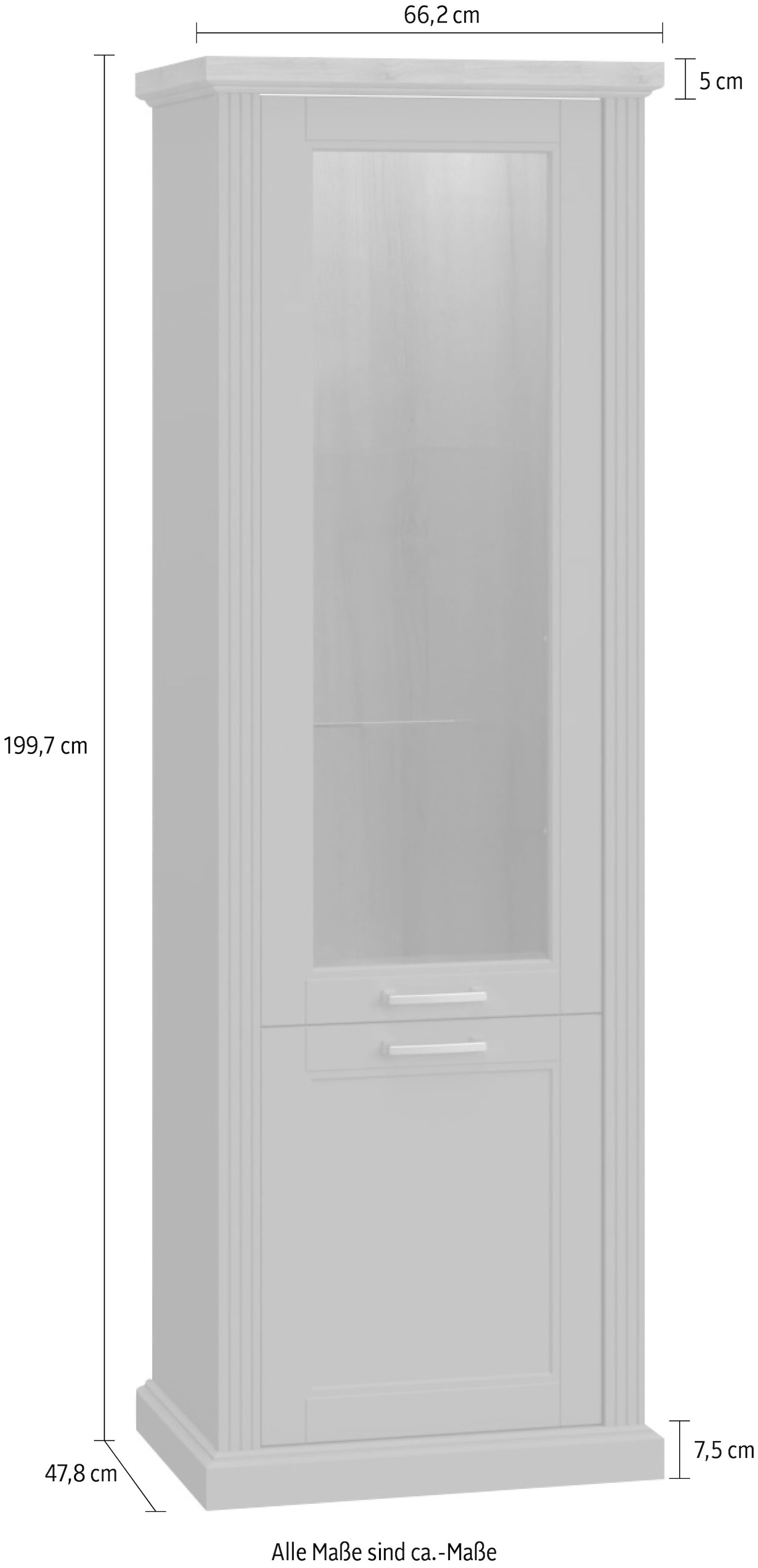 Home affaire Vitrine »Tara«, lackiert mit wasserbasiertem UV-Lack, Soft-Close-Funktion