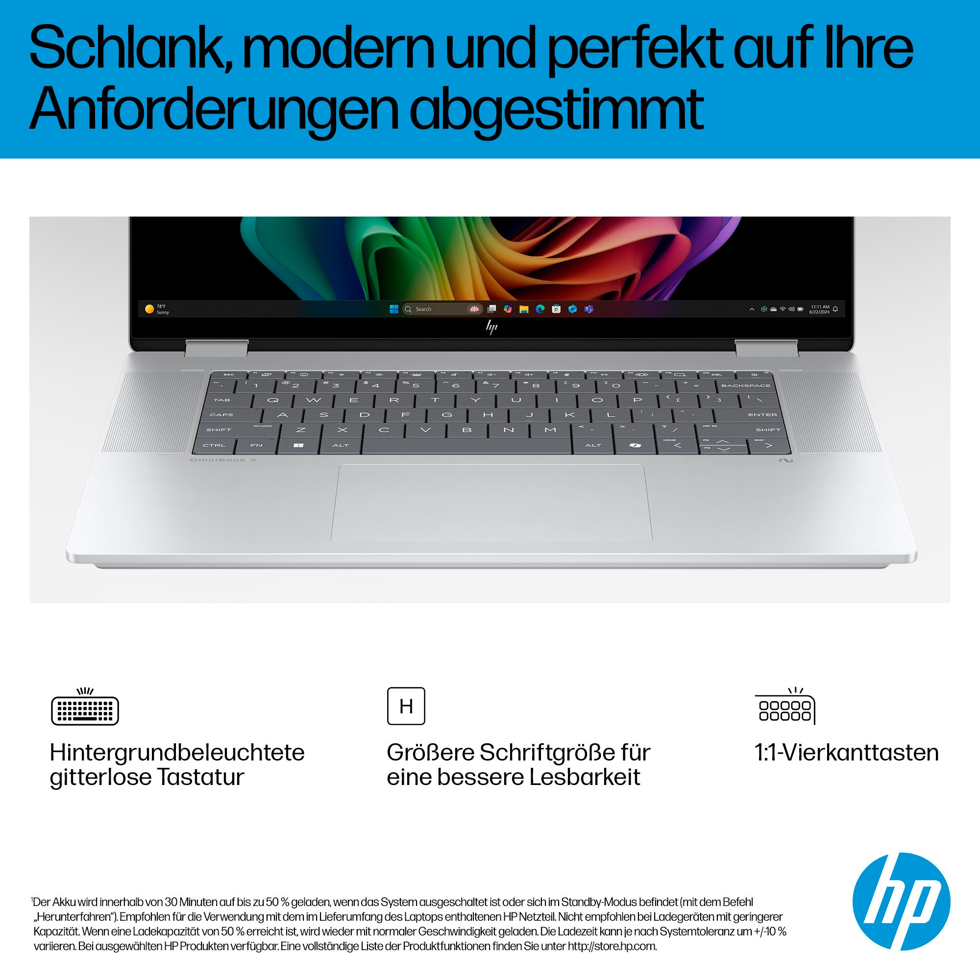 HP Convertible Notebook »OmniBook X Flip 16-as0252ng«, 40,64 cm, / 16 Zoll, Intel, Ultra 7, ARC, 512 GB SSD