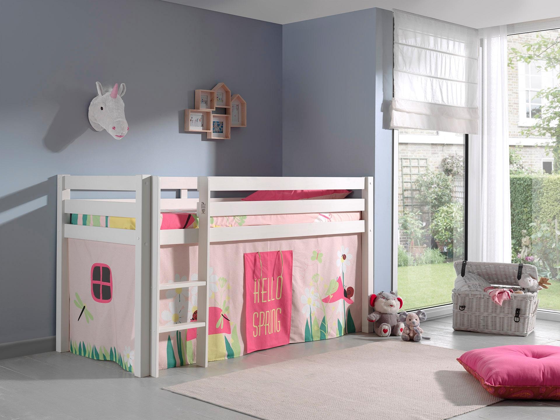 Vipack Hochbett "Pino, Spielbett massiv Kiefer, stabil gebaut, 3 Korpusfarb günstig online kaufen