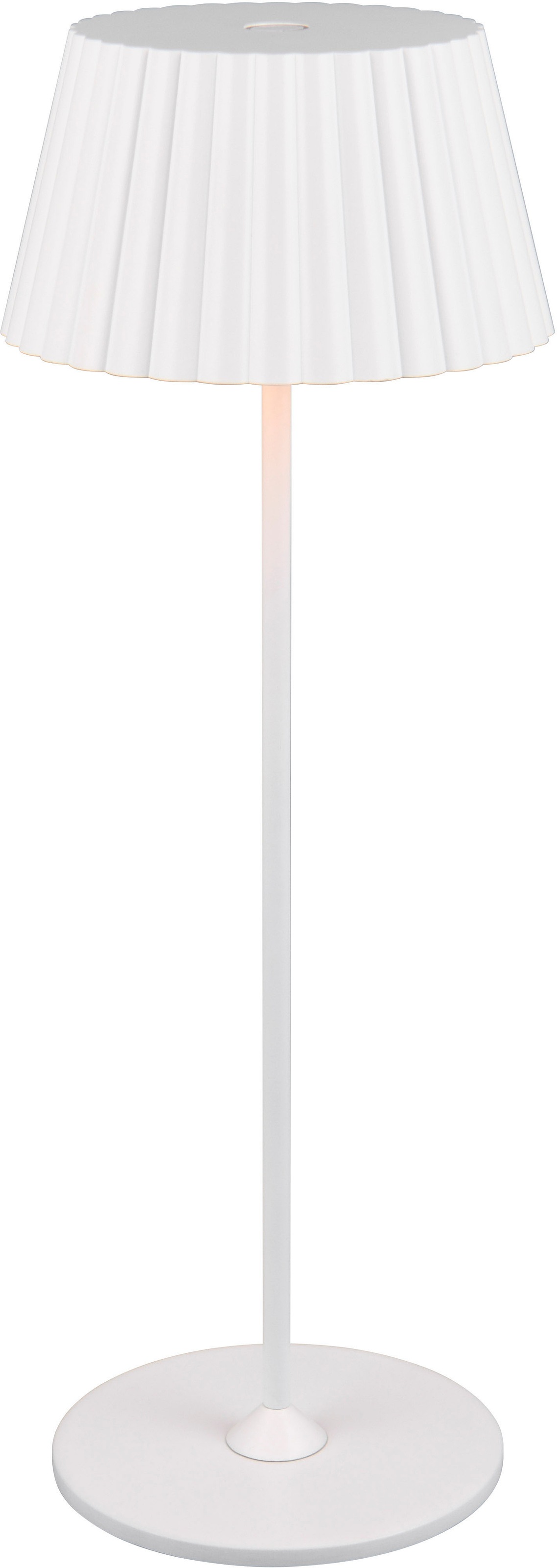 REALITY Leuchten LED Außen-Tischleuchte »SUAREZ«, 1 flammig, Leuchtmittel LED-Board | LED fest integriert, Outdoor Akku Tischlampe inkl Ladestation USB-C, Touch-Dimmer Höhe 39cm