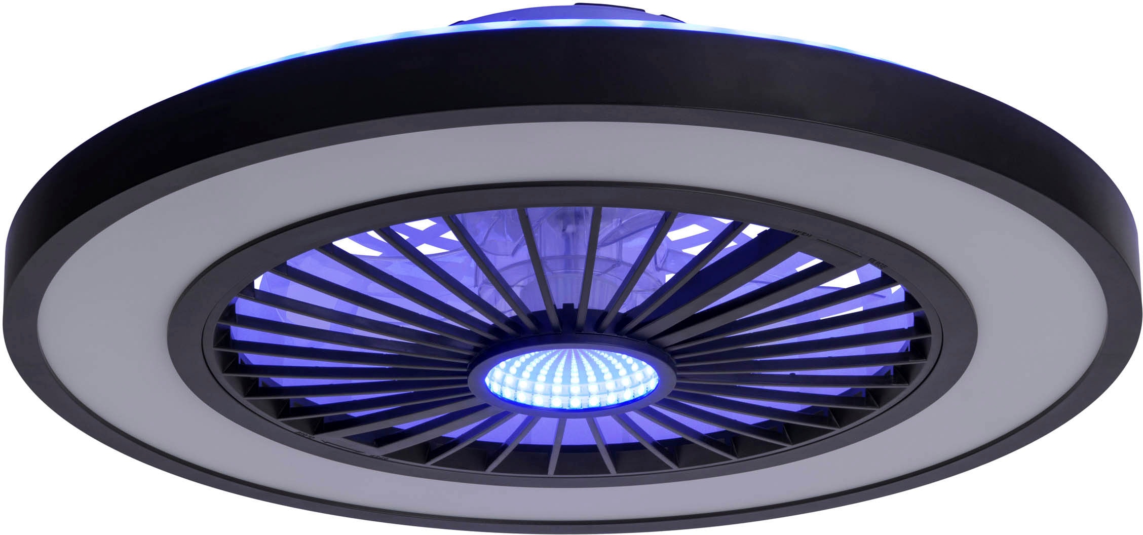 my home LED Deckenleuchte »Yuri Deckenventilator«, 1 flammig, Leuchtmittel LED-Modul | LED fest integriert, Deckenlampe, Ventilator, RGB-Backlight