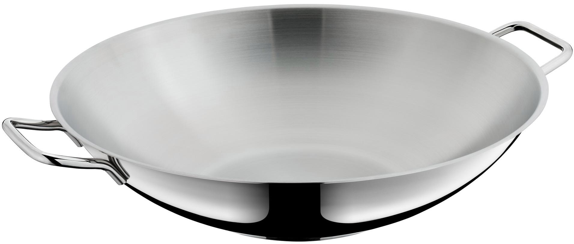 WMF Wok »Macao Wokpfanne mit Glasdeckel, Induktion«, Cromargan® Edelstahl Rostfrei 18/10, (1 tlg.), Ø 36 cm, für alle gänigen Herdarten geeignet, spülmaschinengeeignet