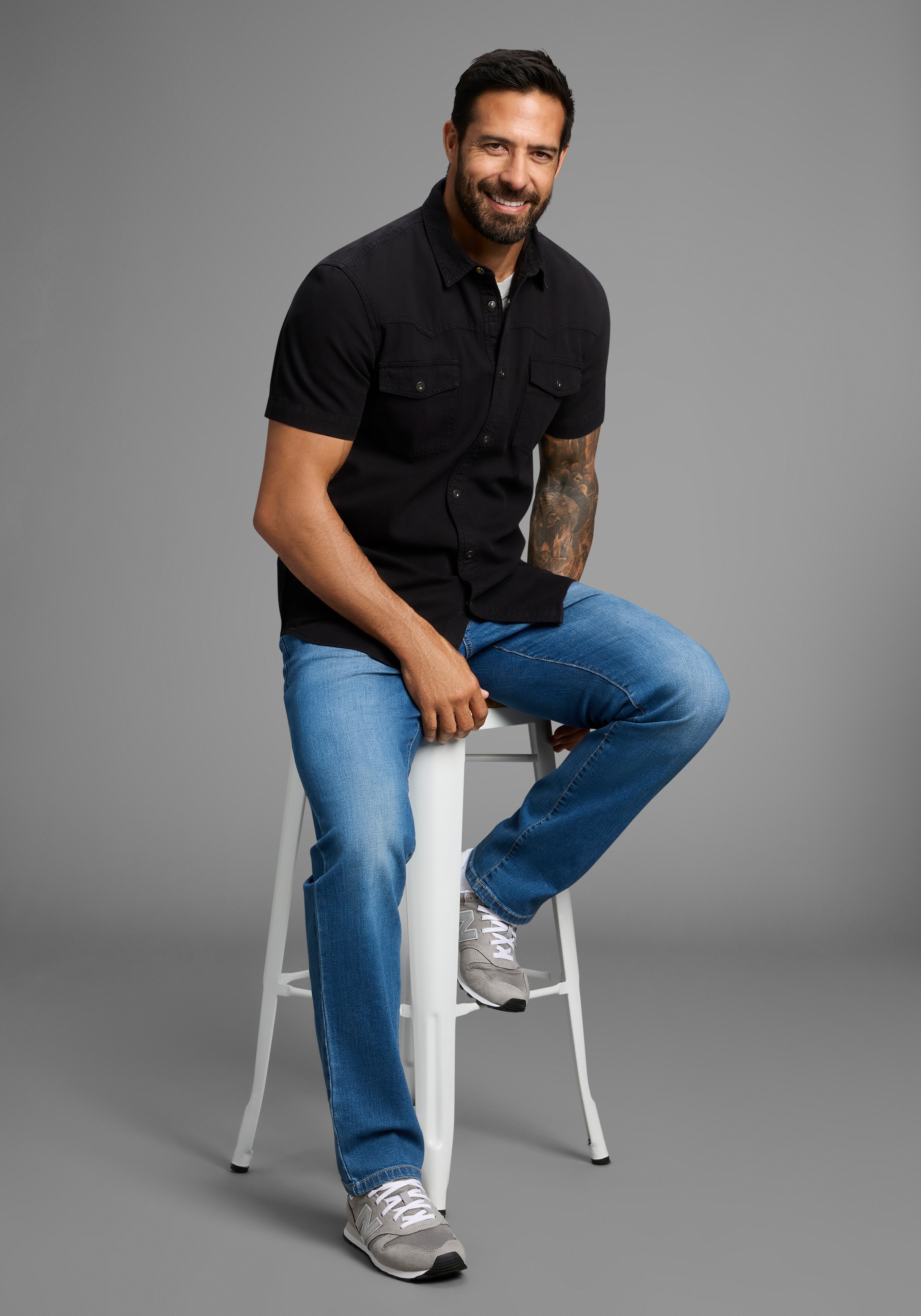 Arizona Jeanshemd, Kurzarm im Western Stil