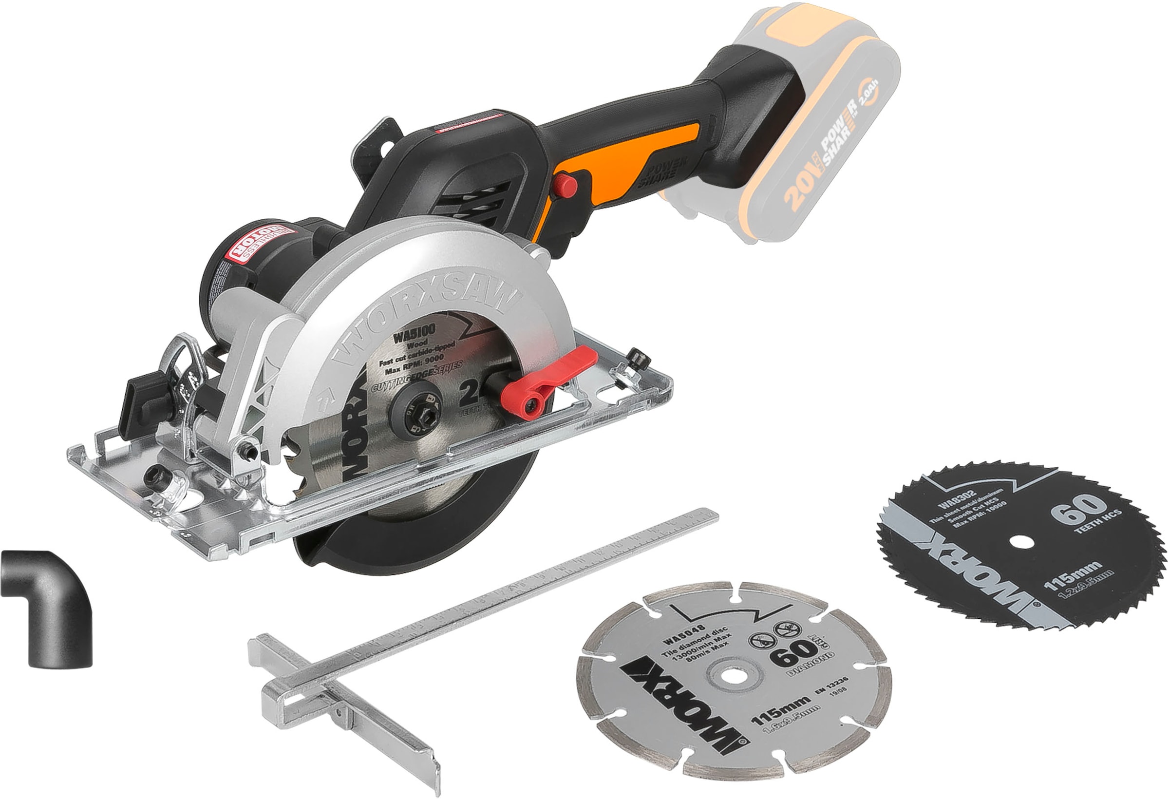 Worx Akku-Handkreissäge »WX531.9 NITRO«, für präzise Schnitte in Holz, Metall, PVC uvm., ohne Akku & Ladegerät