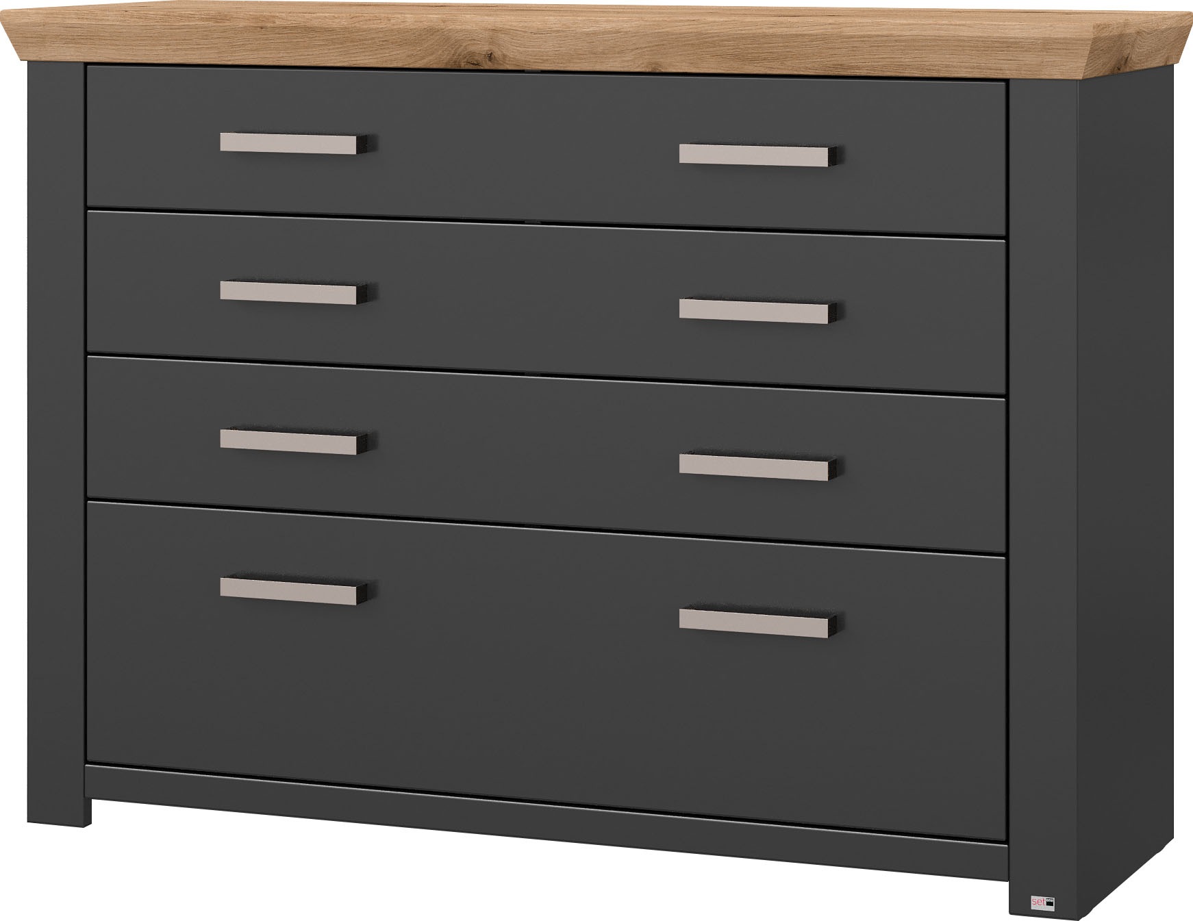 set one by Musterring Kommode »York Schlafen« 1 Stk. tlg. 8 Schubkästen an 4 Fronten, zwei Farbvarianten, Metallgriff, B129cm