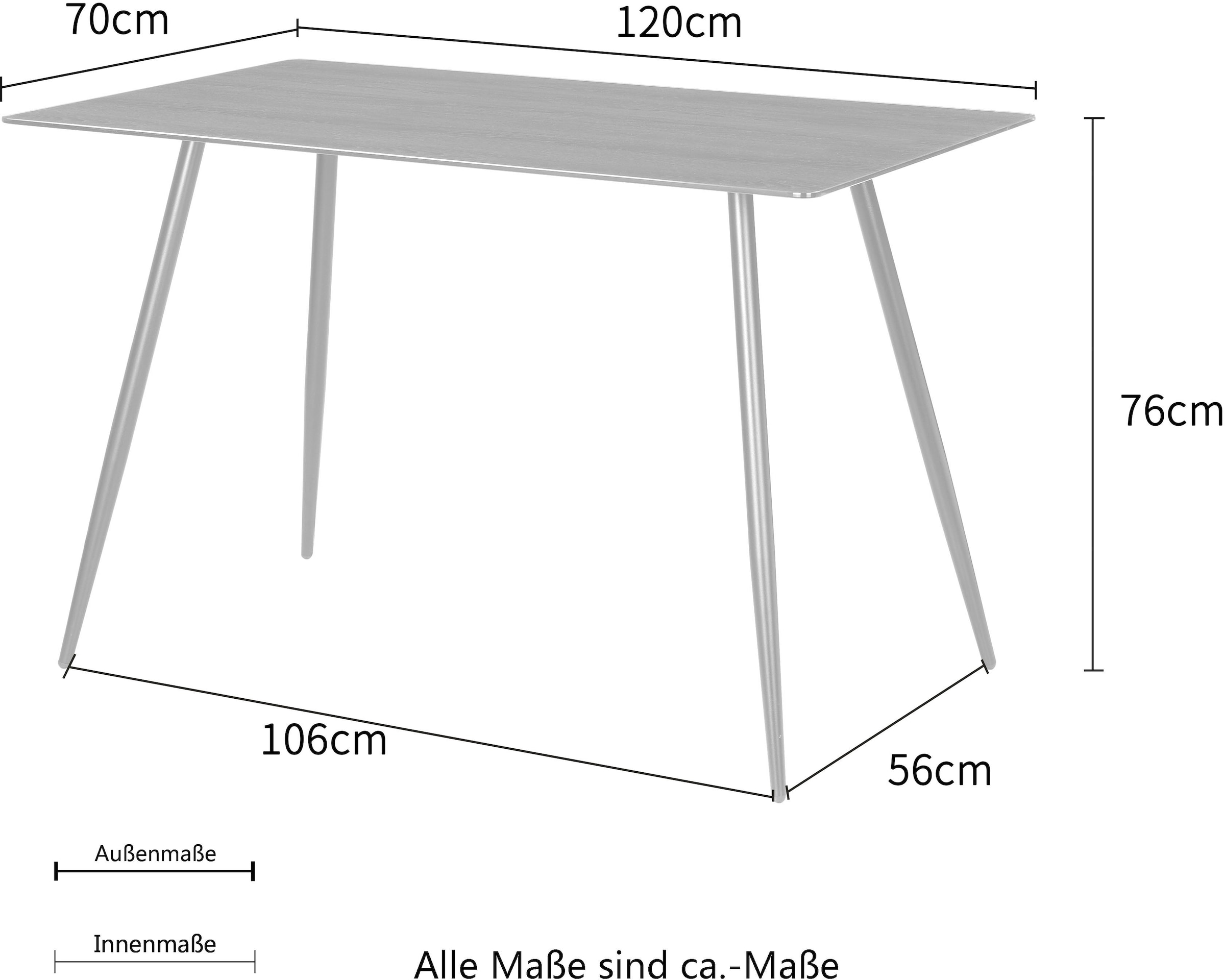 Home affaire Esstisch »Turah, TOPSELLER!«, (Tisch, Esstisch), mit Glasplatte in Holzoptik, zeitloses Design, pflegeleicht