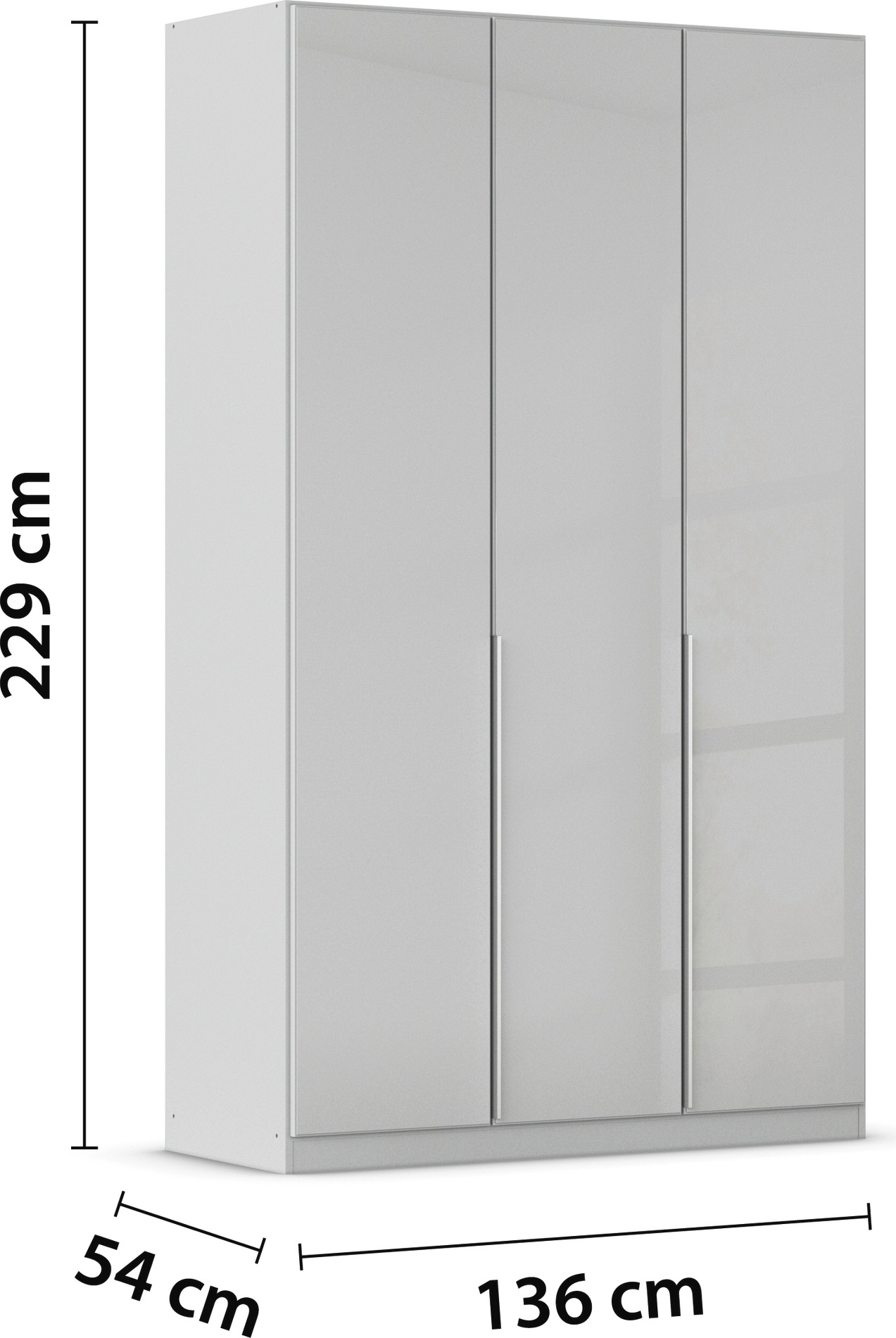 rauch Drehtürenschrank »Kleiderschrank Kleiderschränke Schrank Garderobe AGORDO mit Glasfront«, (in zwei Griff-Farben), durchdachte Innenausstattung, in 6 Breiten und 2 Höhen MADE IN GERMANY