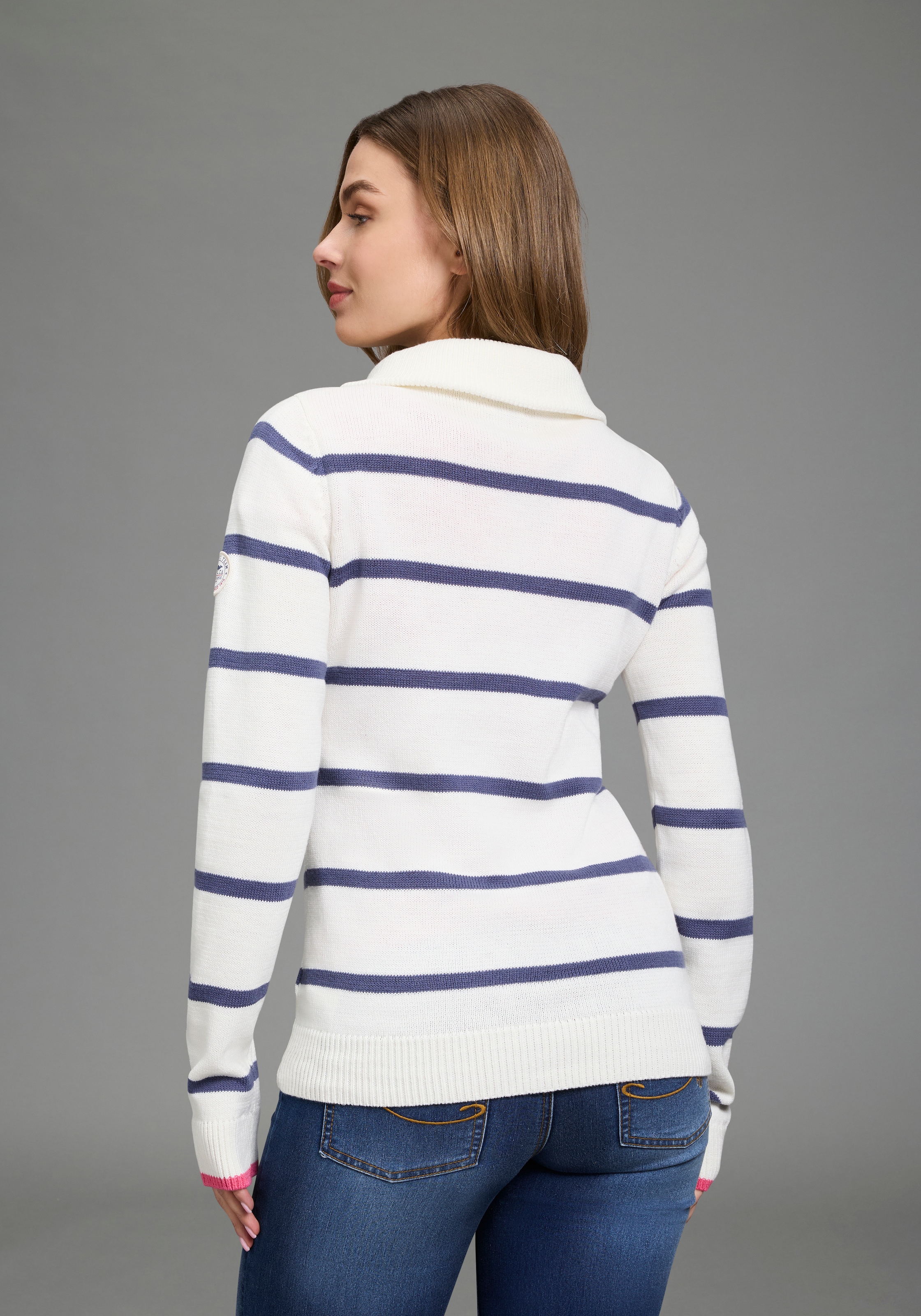 KangaROOS Troyer mit Reißverschluss im klassischen Streifen-Design