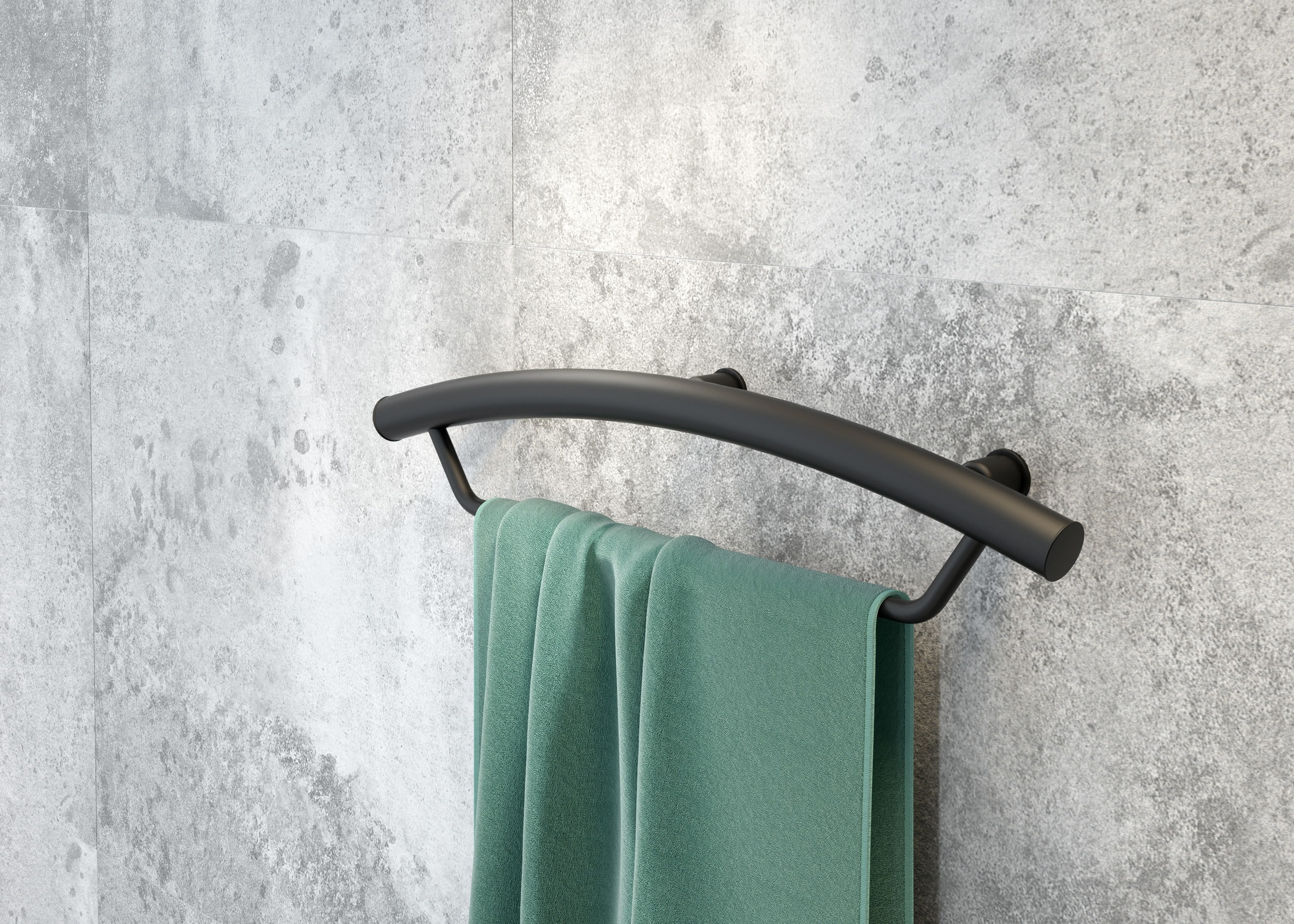 Deante Handtuchhalter »»Vital« Wandhalter, mit Platz für Handtuch, Ausführung Nero, 54 cm«, Tragegewicht 150 kg, einfache Montage