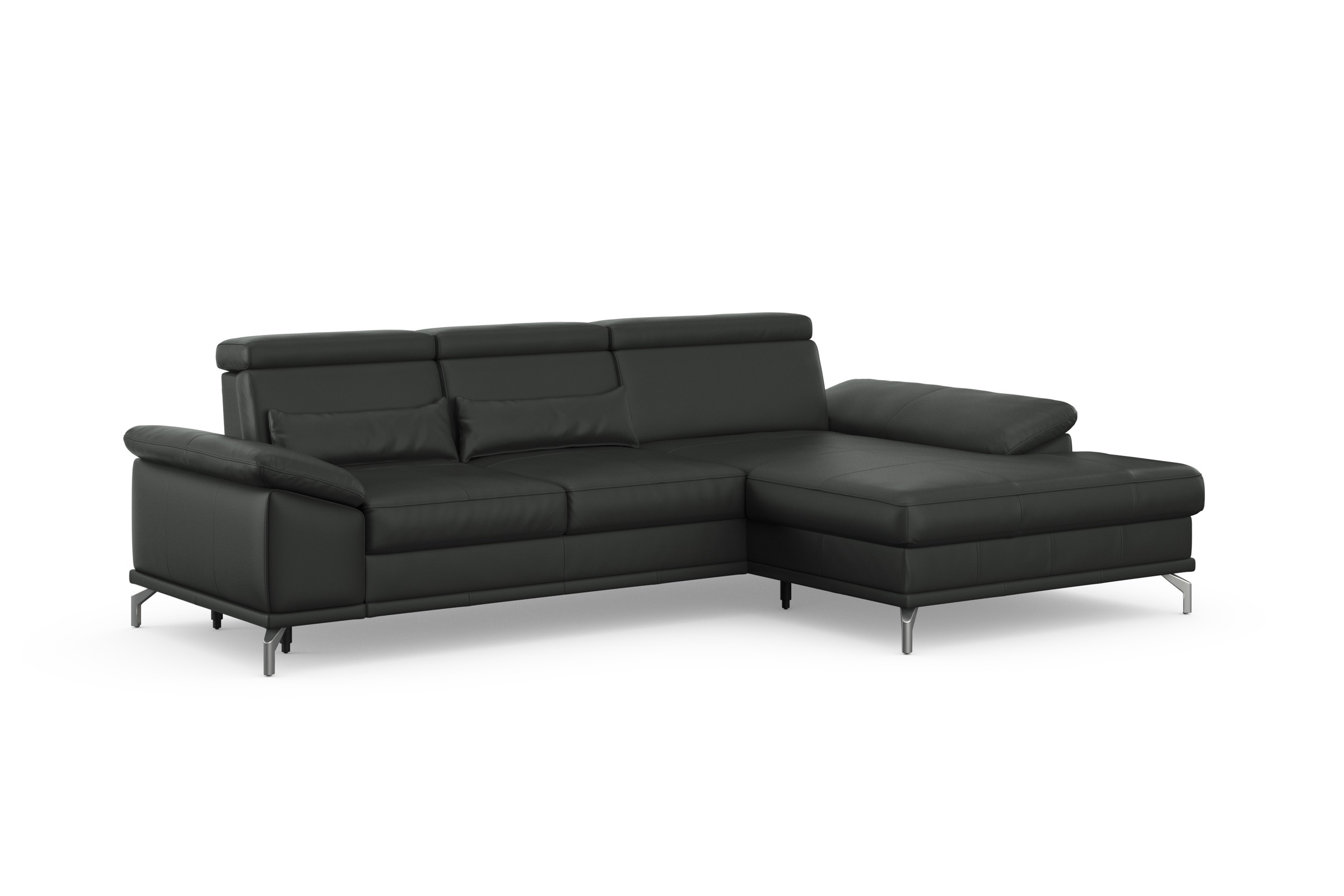 sit&more Ecksofa »Cabrio L-Form, mit Sitztiefenverstellung, Arm- und Kopfteilverstellung«, 2 Nierenkissen, Federkern, optional Bettfunktion und Stauraum