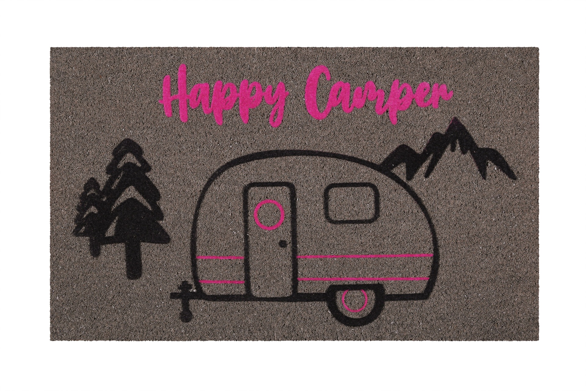 Wecon home Fußmatte »Happy Camper«, rechteckig, 18 mm Höhe, nachhaltig, rut günstig online kaufen