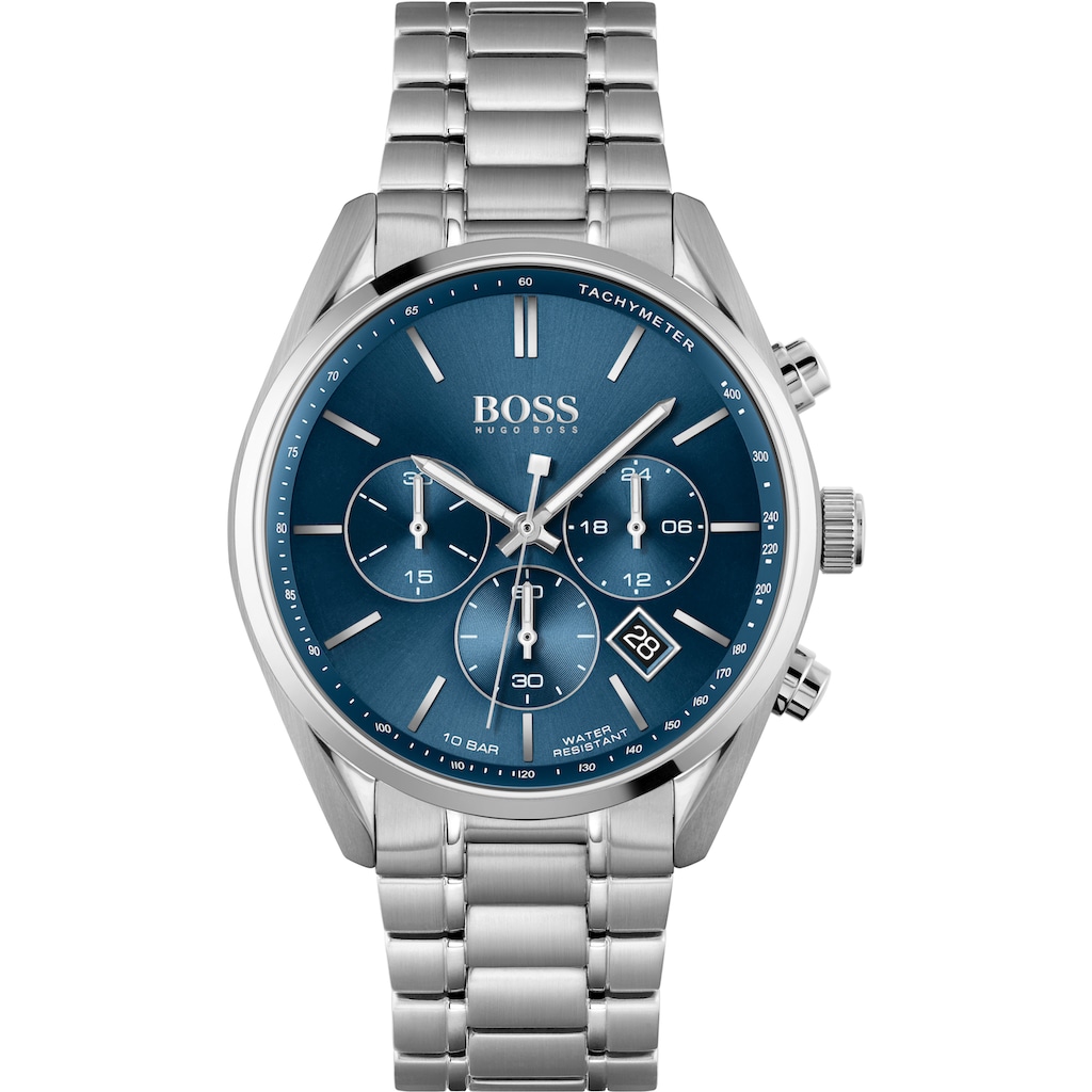 BOSS Chronograph »CHAMPION, 1513818«, Quarzuhr, Herrenuhr, Armbanduhr, Stoppfunktion, Datum, Tachymeter