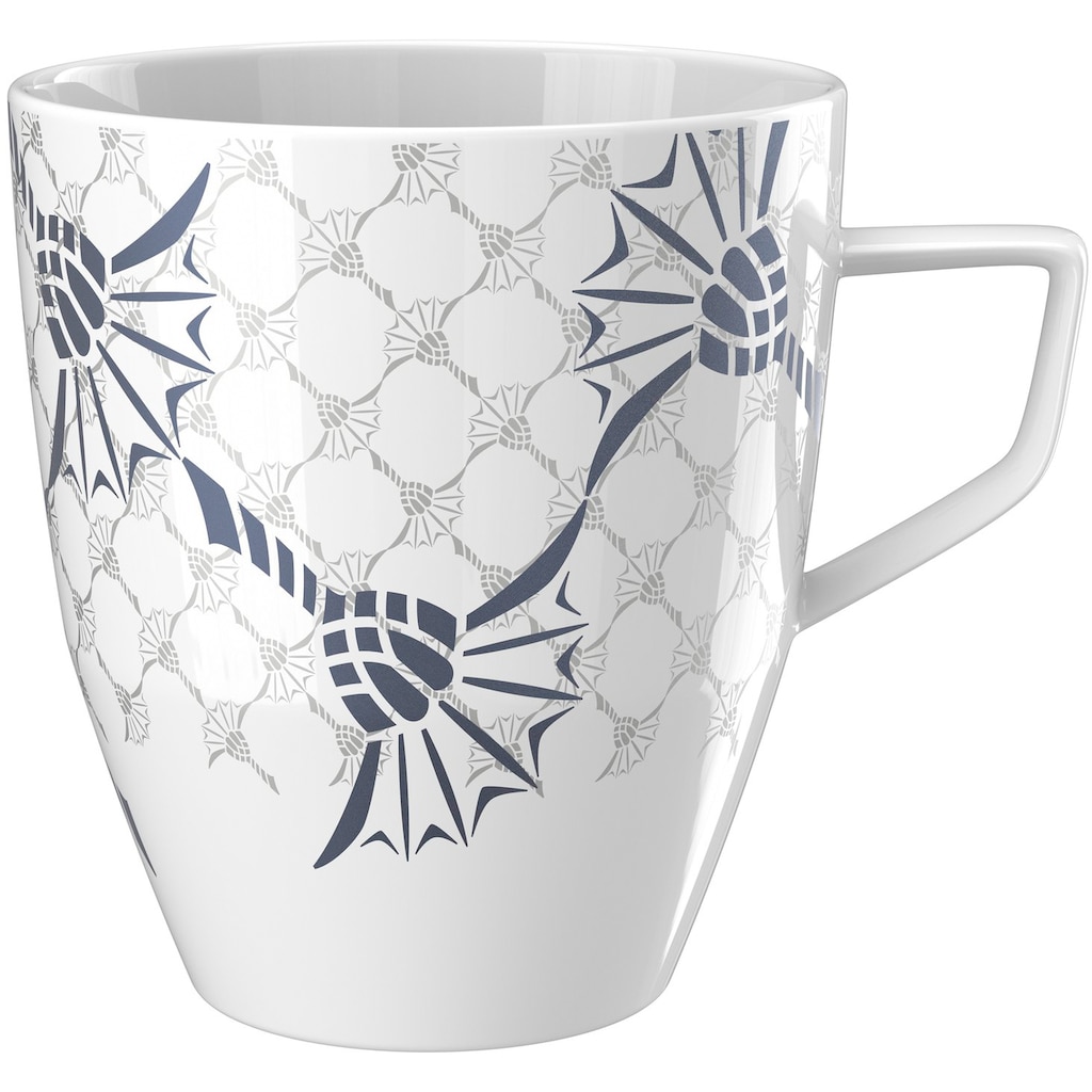 Joop! Becher »COLLECTOR'S MUG DESIGN EDITION im Dessin CORNFLOWER DOUBLE«, (1 tlg.), Sammelbecher mit Marken-Insigne, in matter/glänzender Optik, 320 ml