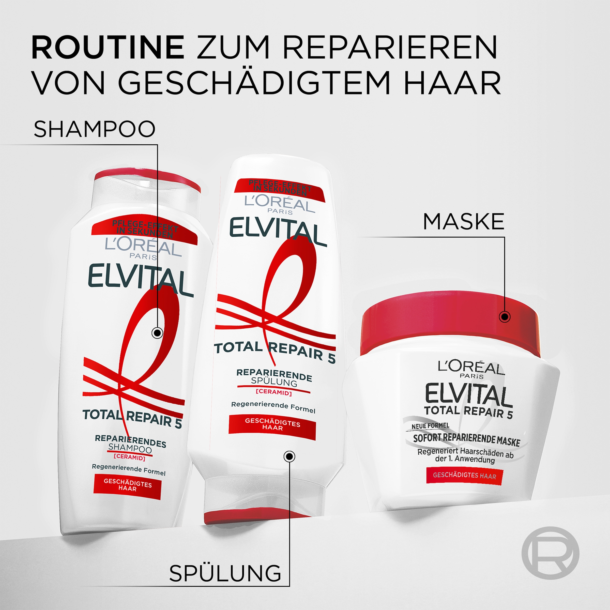 L'ORÉAL PARIS Haarmaske »ELVITAL TOTAL REPAIR 5 MASKE« für geschädigtes Haar