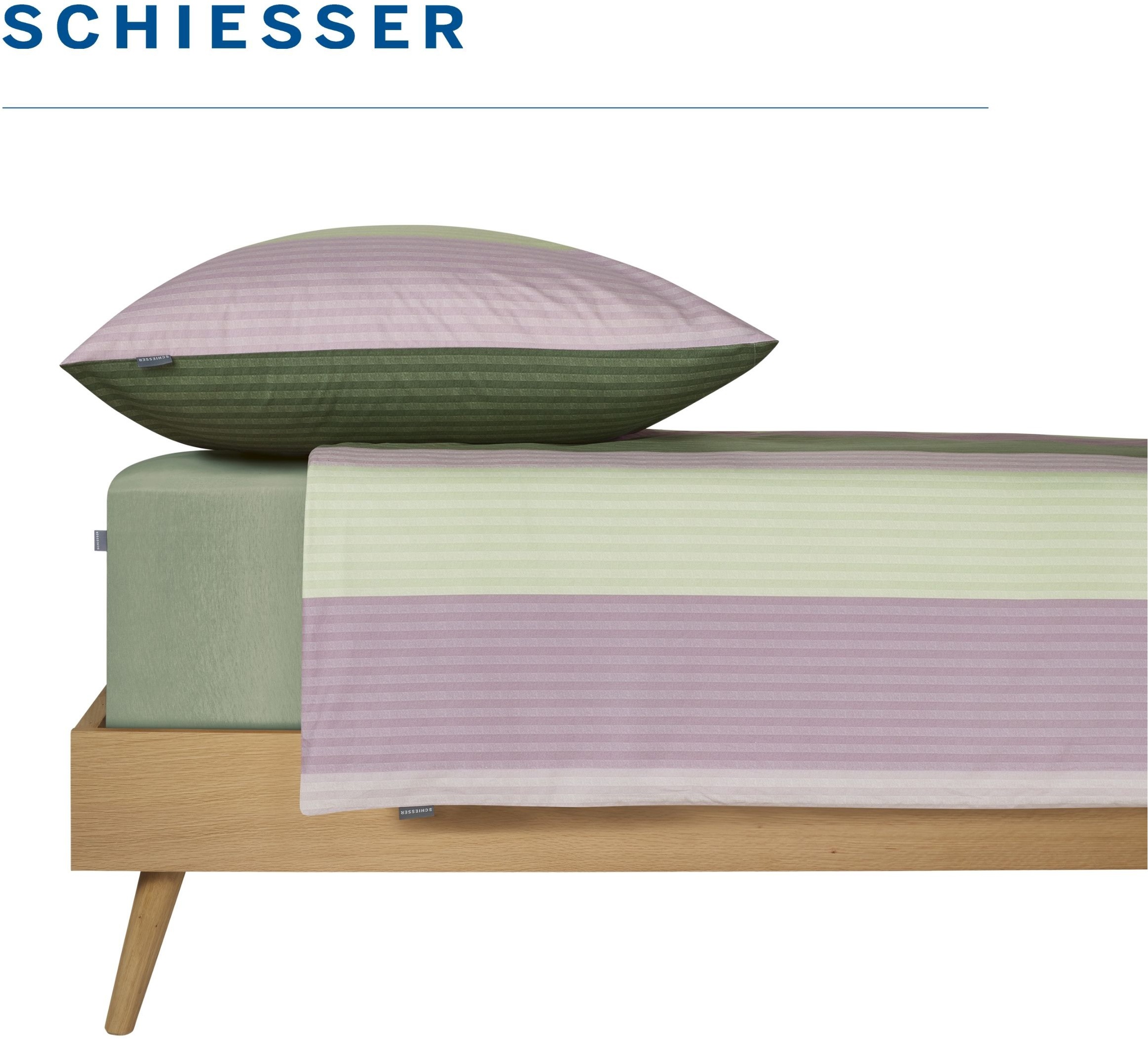 Schiesser Wendebettwäsche »Vendi aus weicher Baumwolle mit lebhaften Streifen« 2 Stk. OEKO-TEX® MADE IN GREEN