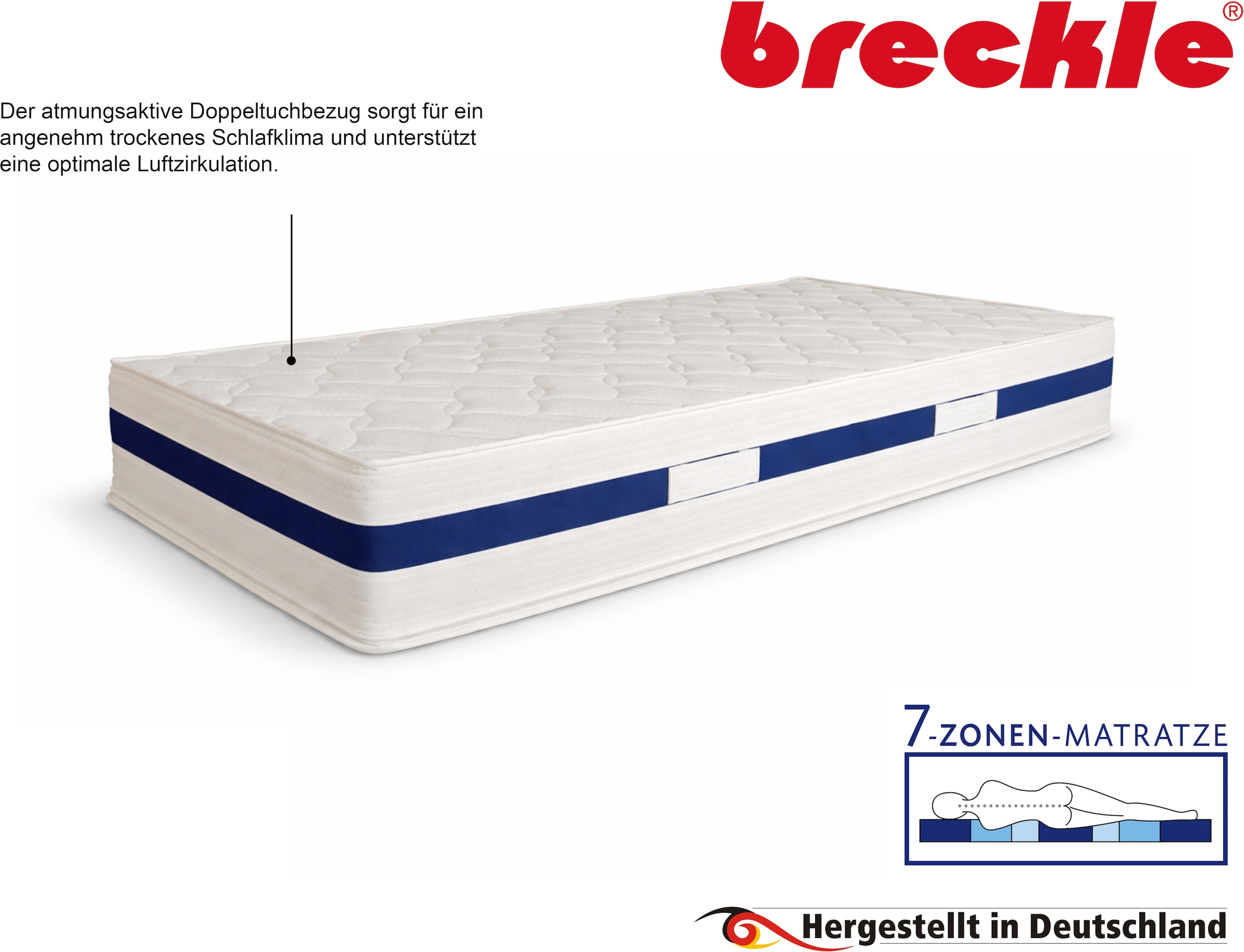 Breckle Visco-Matratze »Memory Pur« 25 cm hoch Raumgewicht: 28 kg/m³ 1 Stk. tlg. Optimale Körperanpassung, Matratze in diversen Größen erhältlich