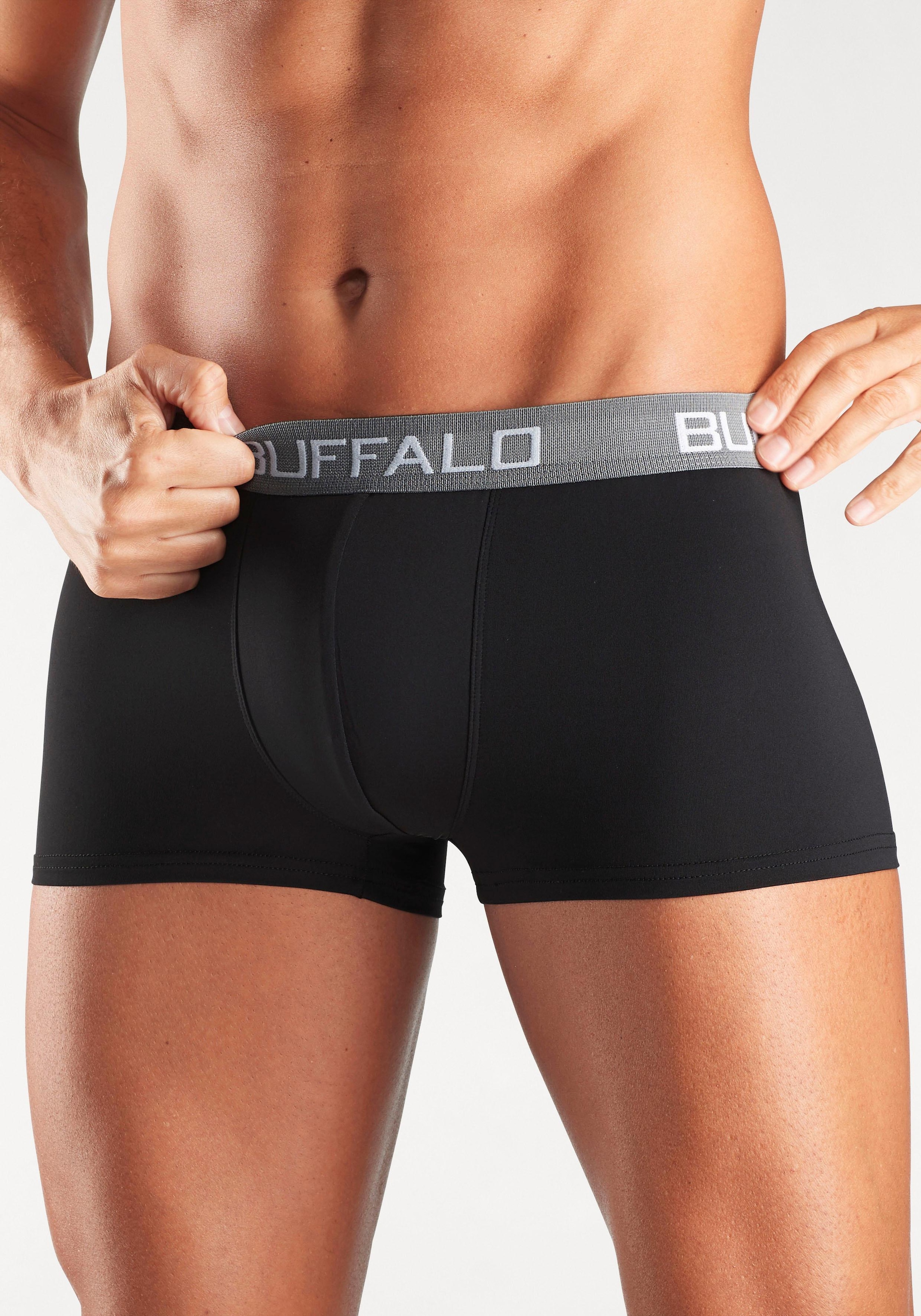 Buffalo Boxershorts, (Packung, 4 St.), in Hipster-Form mit Kontrastbund