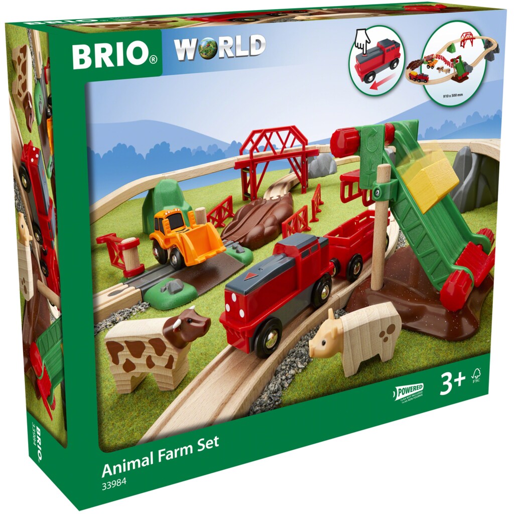 BRIO® Spielzeug-Eisenbahn »Großes Bahn Bauernhof-Set«, (30 tlg.)