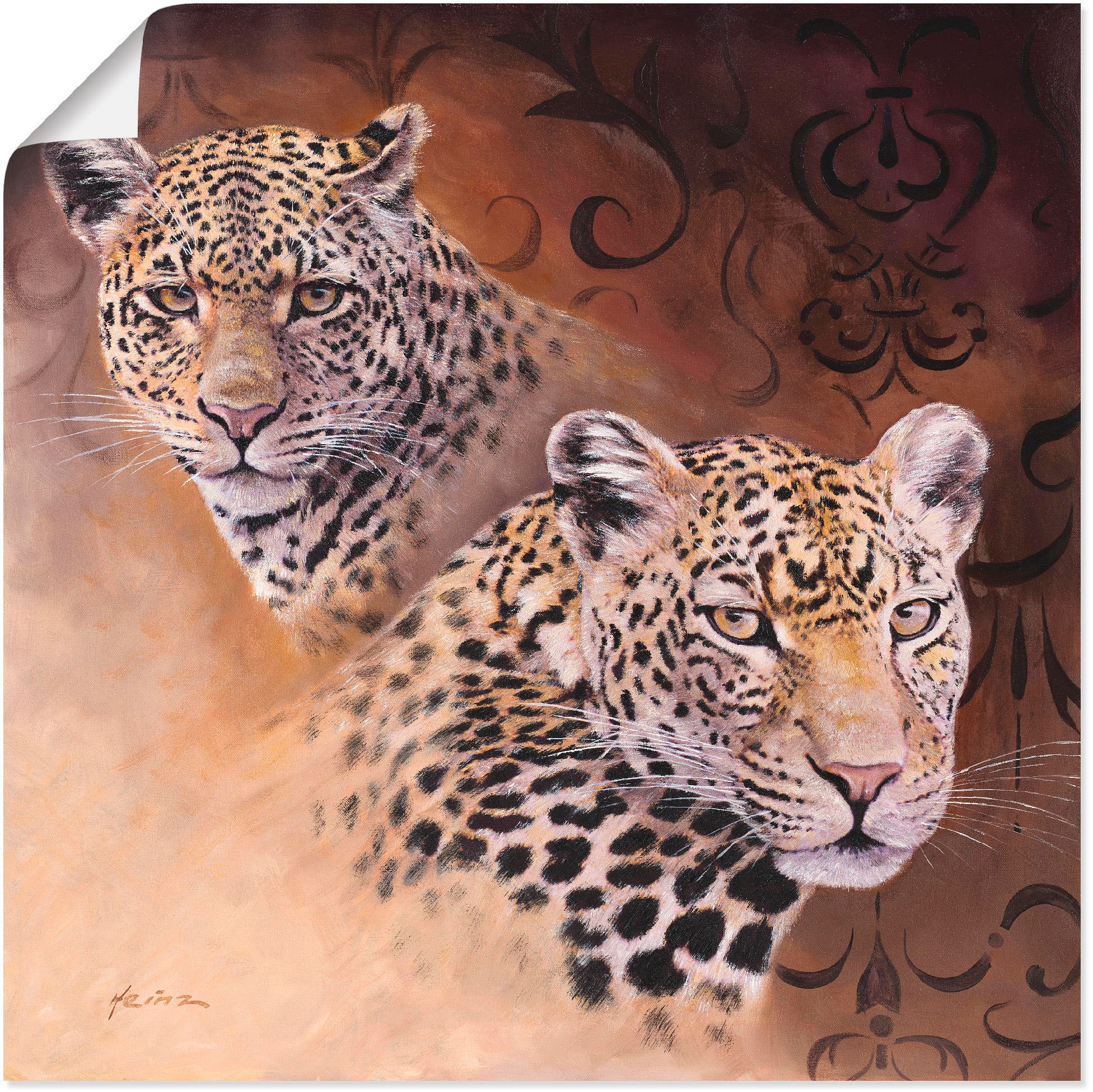 Artland Wandbild »Leoparden«, Wildtiere, (1 St.), als Alubild, Outdoorbild, günstig online kaufen