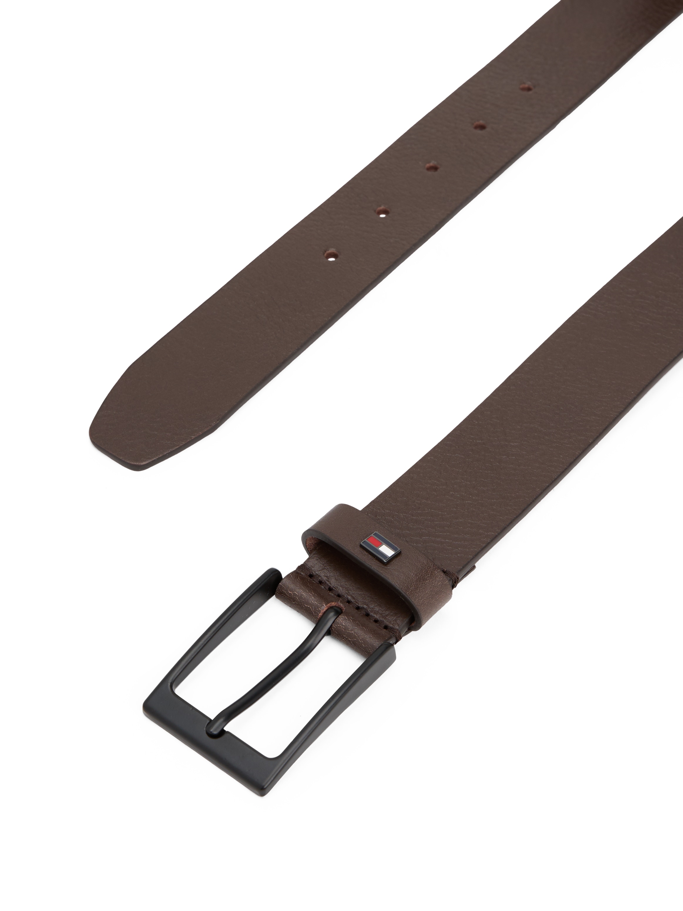 Tommy Hilfiger Ledergürtel »LAYTON 3.5«, Metallpatch, Einfachdornschließe