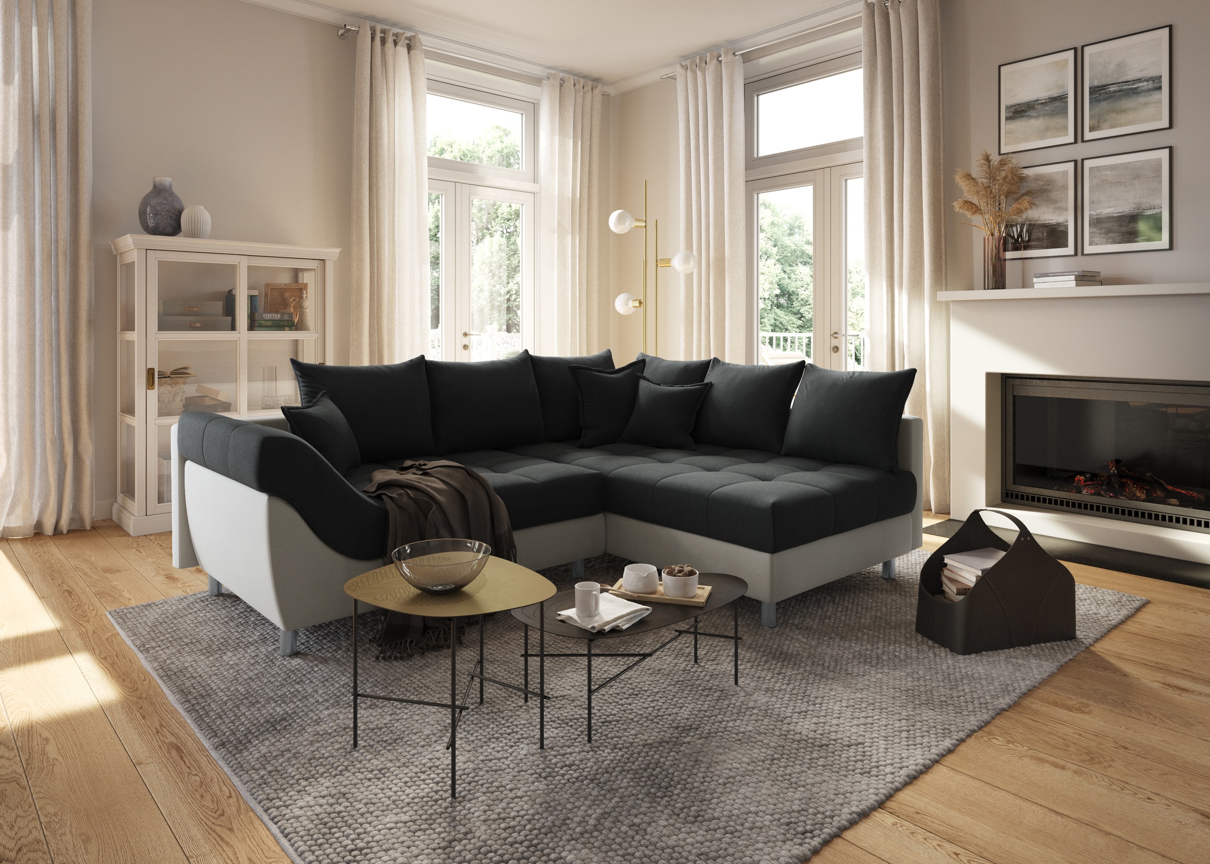 COLLECTION AB Ecksofa Joseli, mit Zier- und Rückenkissen, komfortable Schan günstig online kaufen