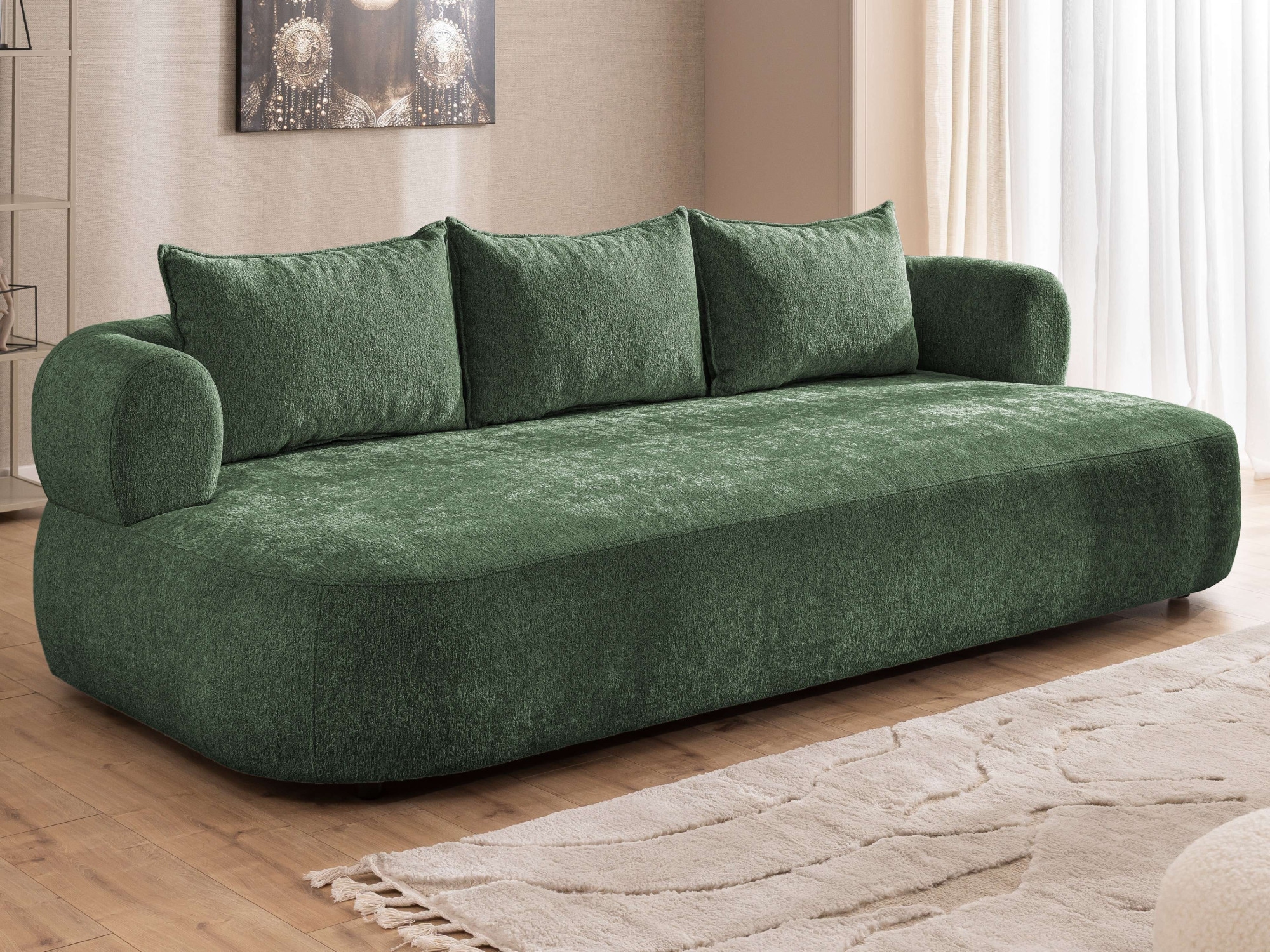 Home affaire Big-Sofa »LUSSAC 4-Sitzer Design-Sofa mit Zierkissen, Maße B/T/H: 242/123/78 cm«, hoher Sitzkomfort und modernes Design, Sofa ohne Bettfunktion