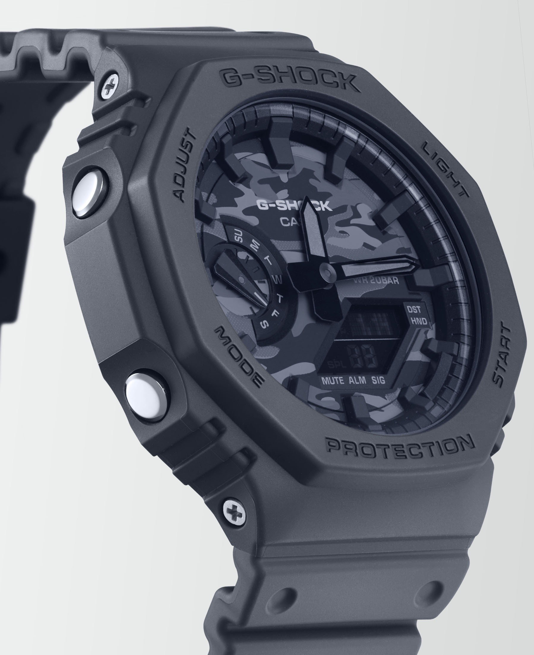 CASIO G-SHOCK Chronograph »GA-2100CA-8AER«, Quarzuhr, Armbanduhr, Herrenuhr, digital, bis 20 bar wasserdicht