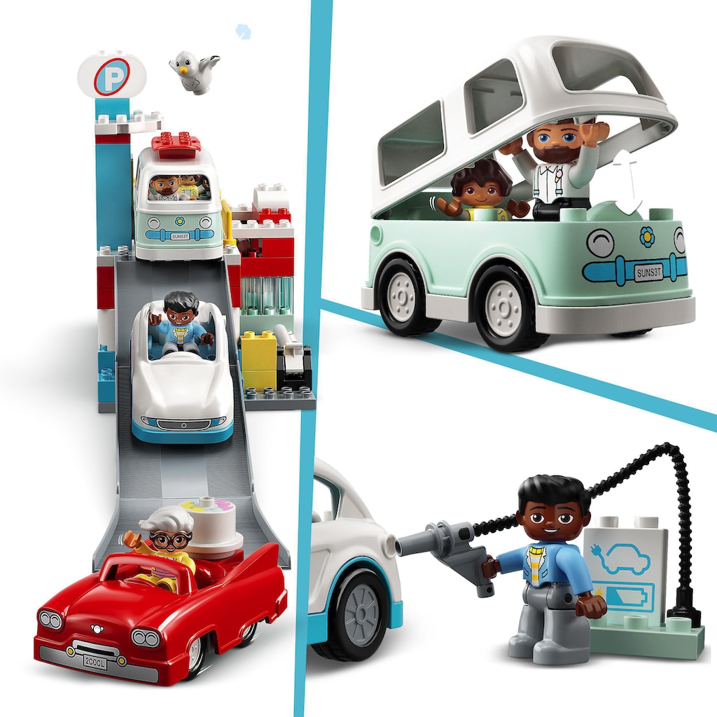 LEGO® Konstruktionsspielsteine »Parkhaus mit Autowaschanlage (10948), LEGO® DUPLO® Town«, (112 St.)