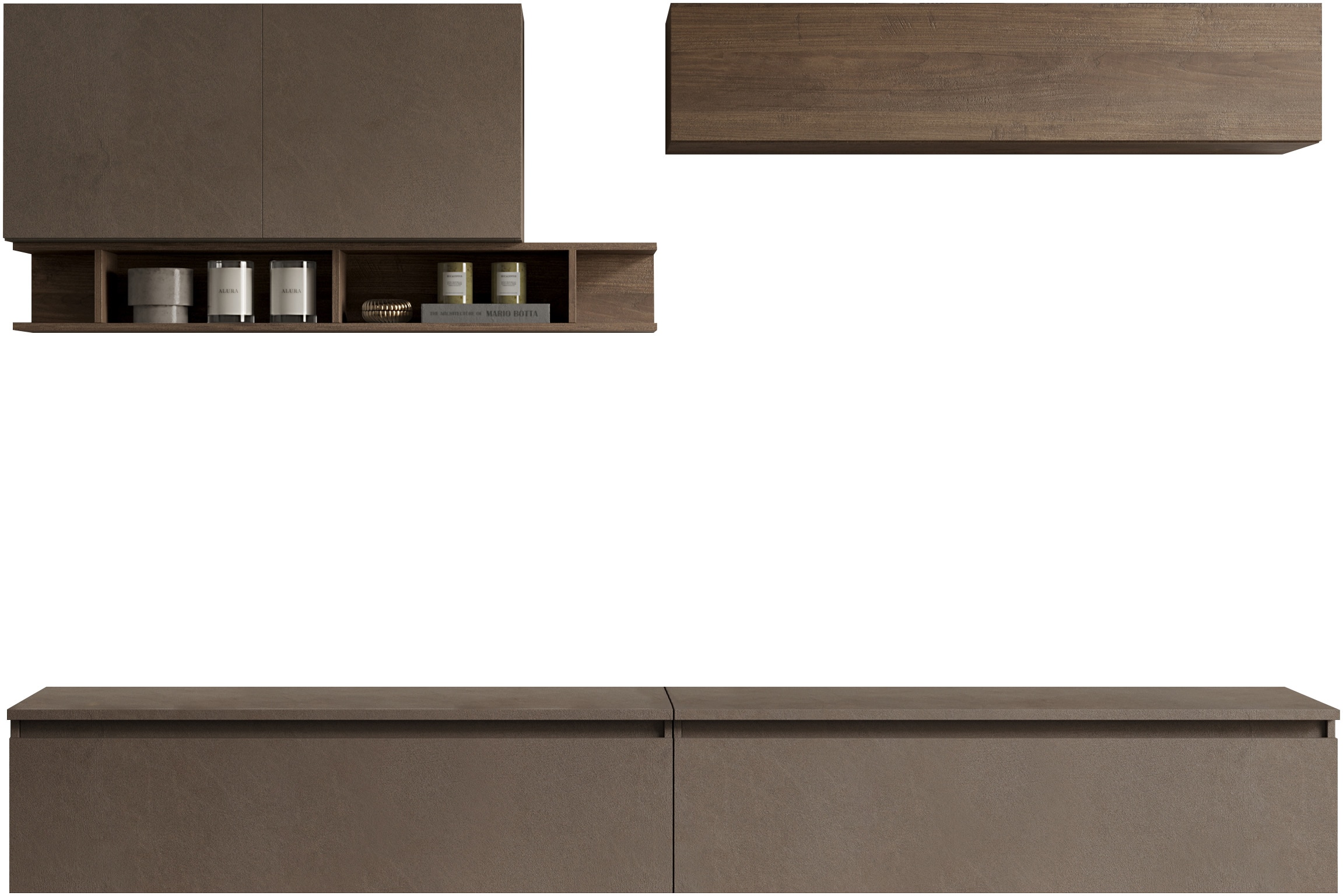 INOSIGN Wohnwand »INFINITY, 6tlg. Breite 276 cm, Höhe variabel, Schrankwand, Anbauwand«, (2x Lowboard, Hängeschrank, 2x Hängewürfel, Wandregal)