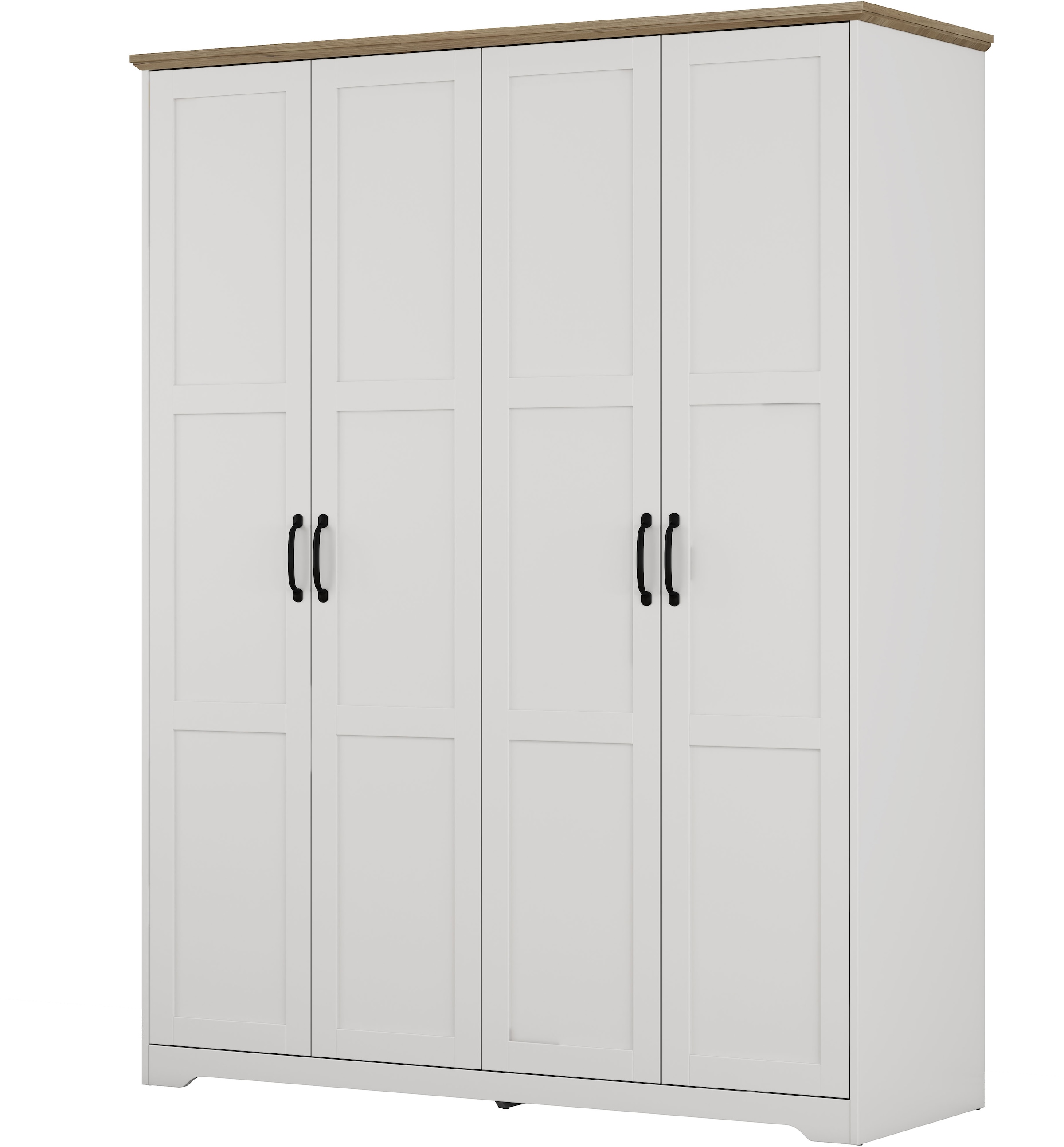 OTTO home Kleiderschrank »Emmilia Schrank Schlafzimmerschrank im Landhaus Design« Mit vielen Einlegeböden und Softclose Türen,  Landhaus Schrank mit  4 Türen Breite 151,1cm Höhe 2m
