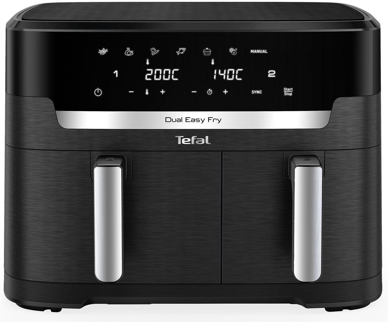 Tefal Heißluftfritteuse »EY9428 Dual Easy Fry XXL«, 2700 W, Heissluftfritteuse Doppelkammer, energie- & zeitsparend, EY9428