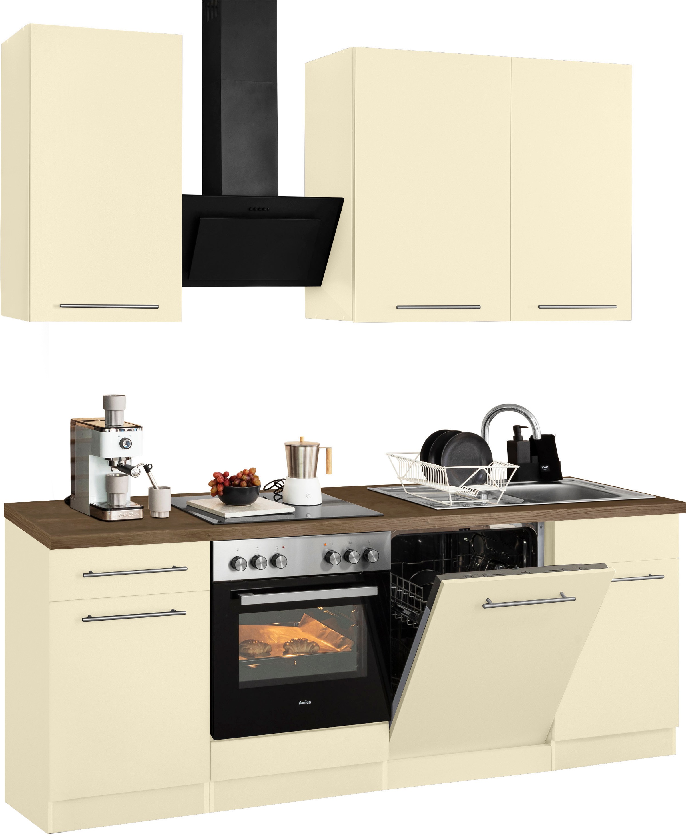 wiho Küchen Küchenzeile »Unna« mit E-Geräten, Breite 220 cm