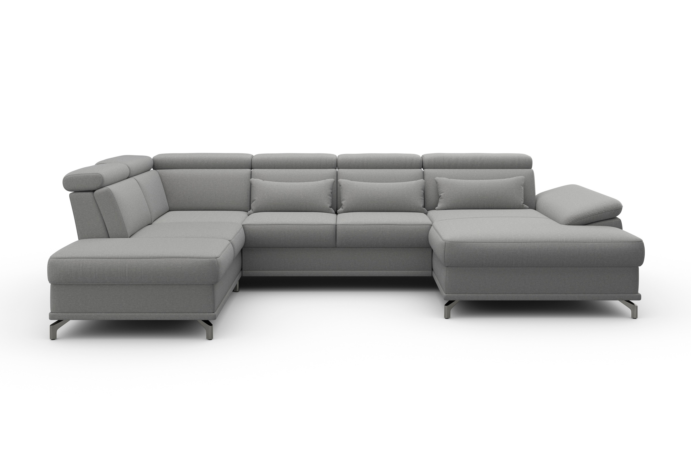 sit&more Wohnlandschaft »Cabrio U-Form, mit Sitztiefenverstellung, Arm- und Kopfteilverstellung«, 3 Nierenkissen, Federkern, optional Bettfunktion und Stauraum
