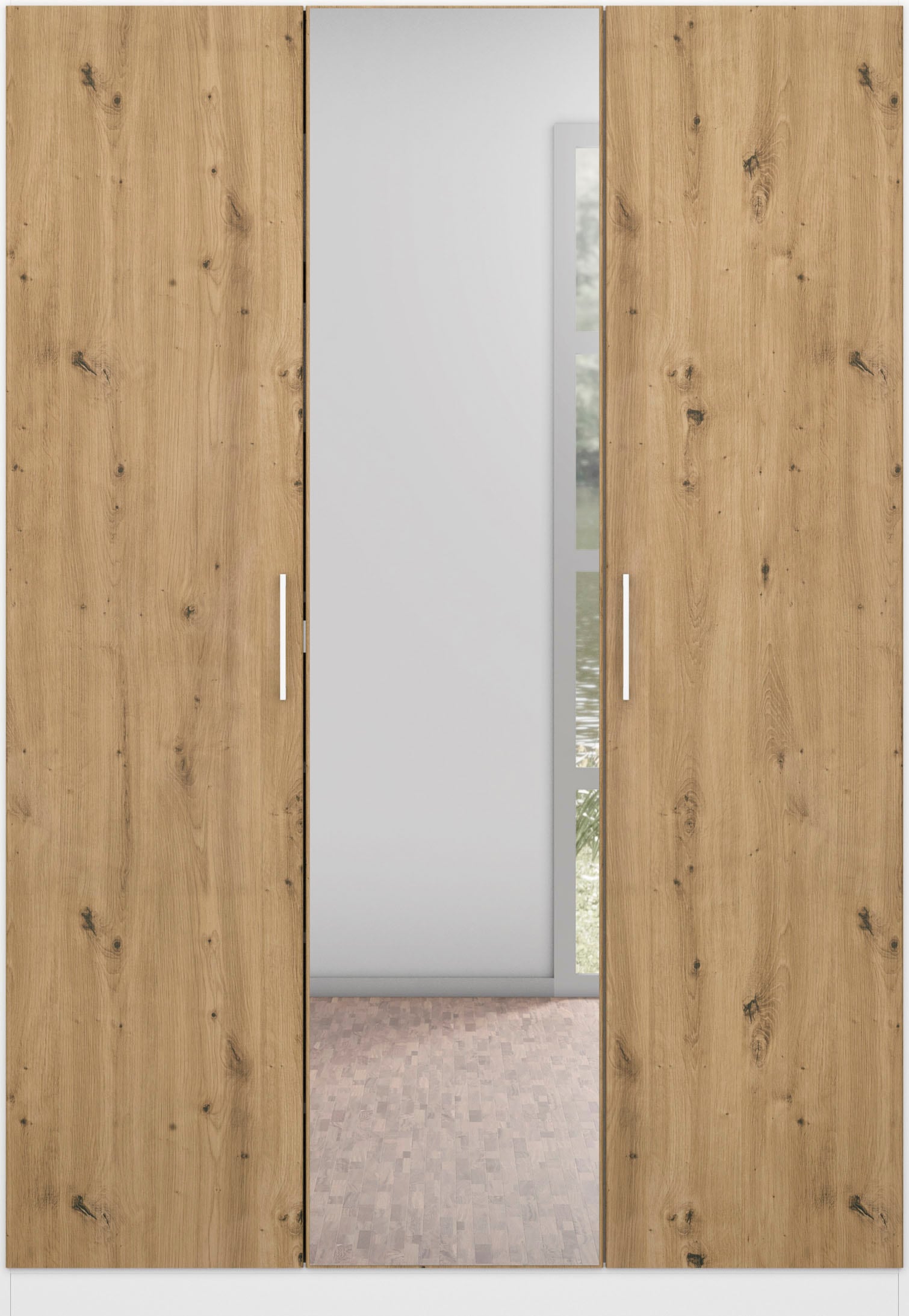 rauch Drehtürenschrank »Kleiderschrank Schrank Garderobe Wäscheschrank COSMO«, mit zusätzlichen Einlegeböden, Metallgriffe in Weiß MADE IN GERMANY