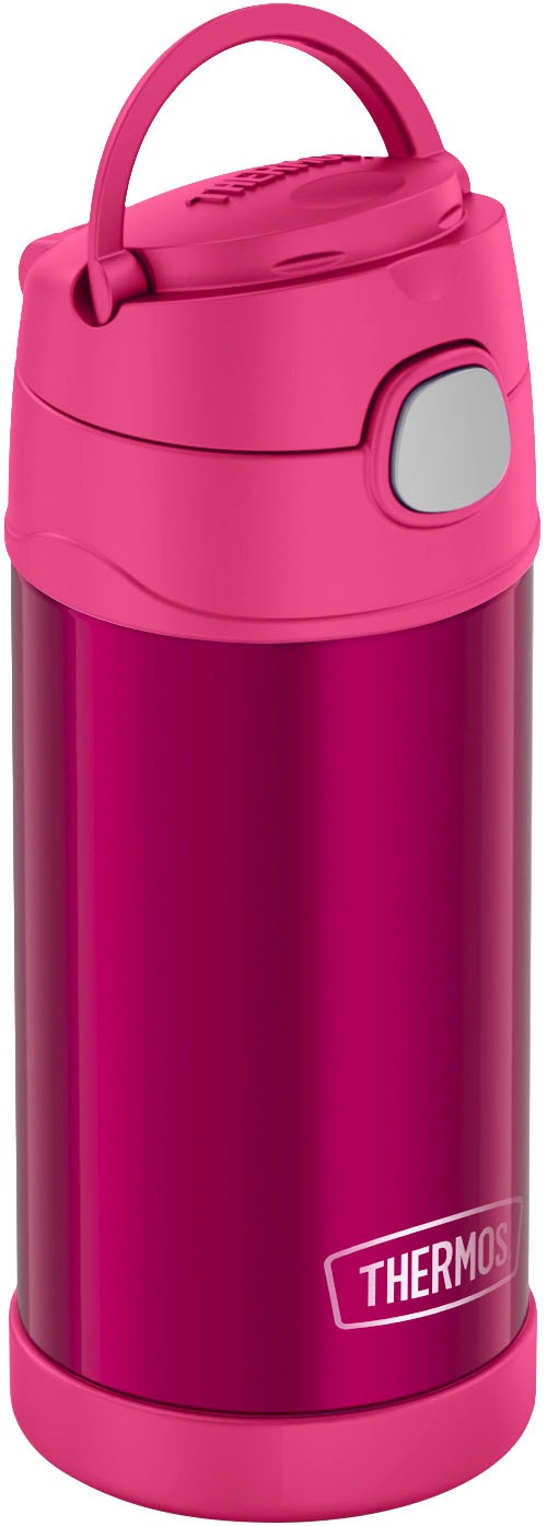 THERMOS Isolierflasche »FUNTAINER STRAW BOTTLE, doppelwandiger Edelstahl, spülmaschinenfest«, (1 tlg.), 0,35l, mit Silikonstrohalm, absolut dicht