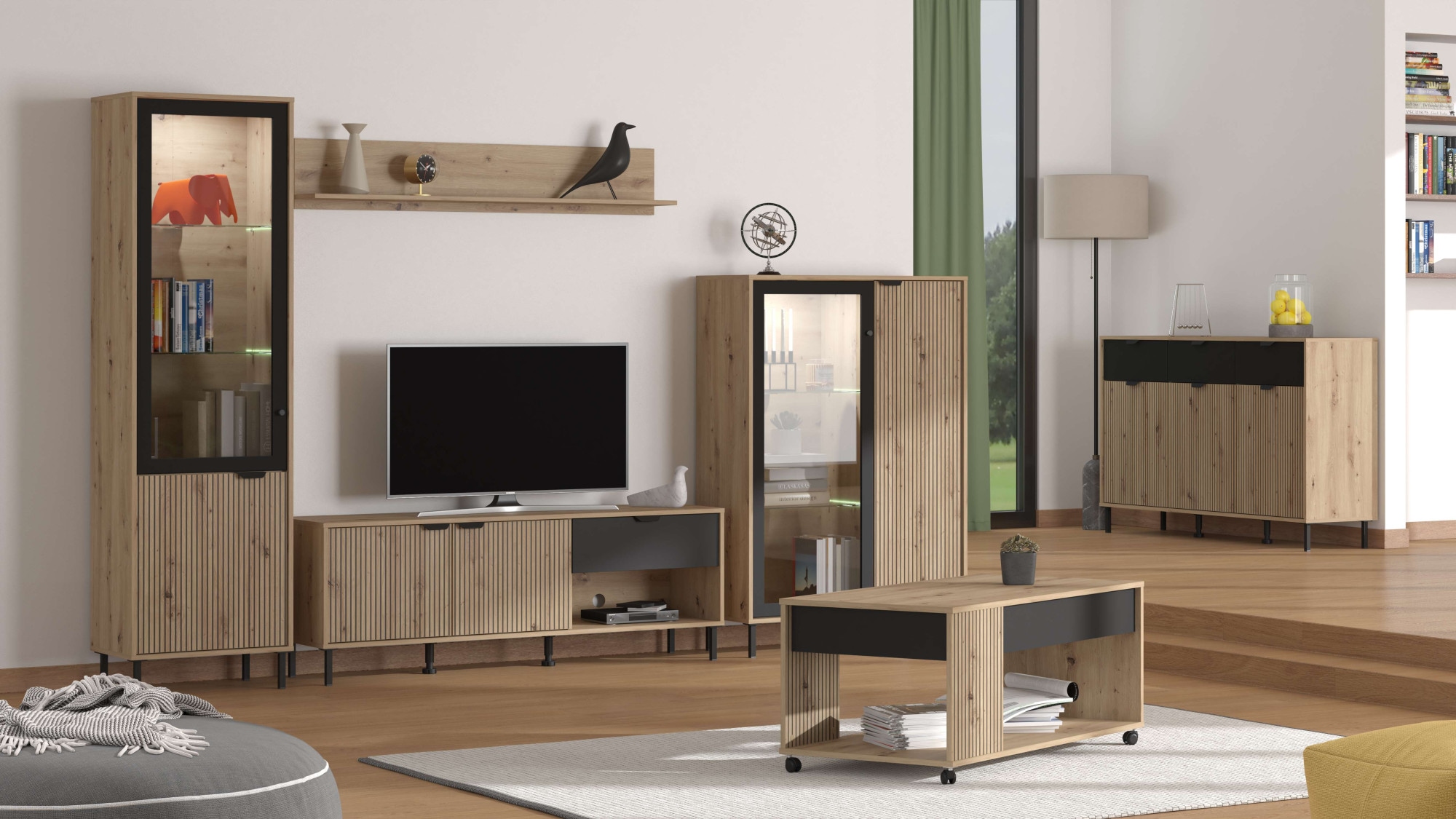 Home affaire Kommode »Mayenne Sideboard, Schubladenschrank, Kommode, Anrichte, Breite 157cm«, Wohnzimmermöbel, Schlafzimmermöbel, mit Drehtüren und drei Schubladen