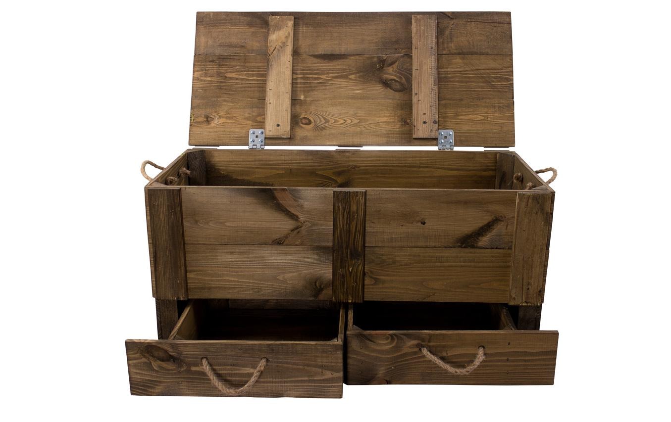 Holz Zollhaus Holzkiste »Vintage Dunkelbraun, 85 x 42 cm« Herkunftsland Ukraine, Holzart Kiefer